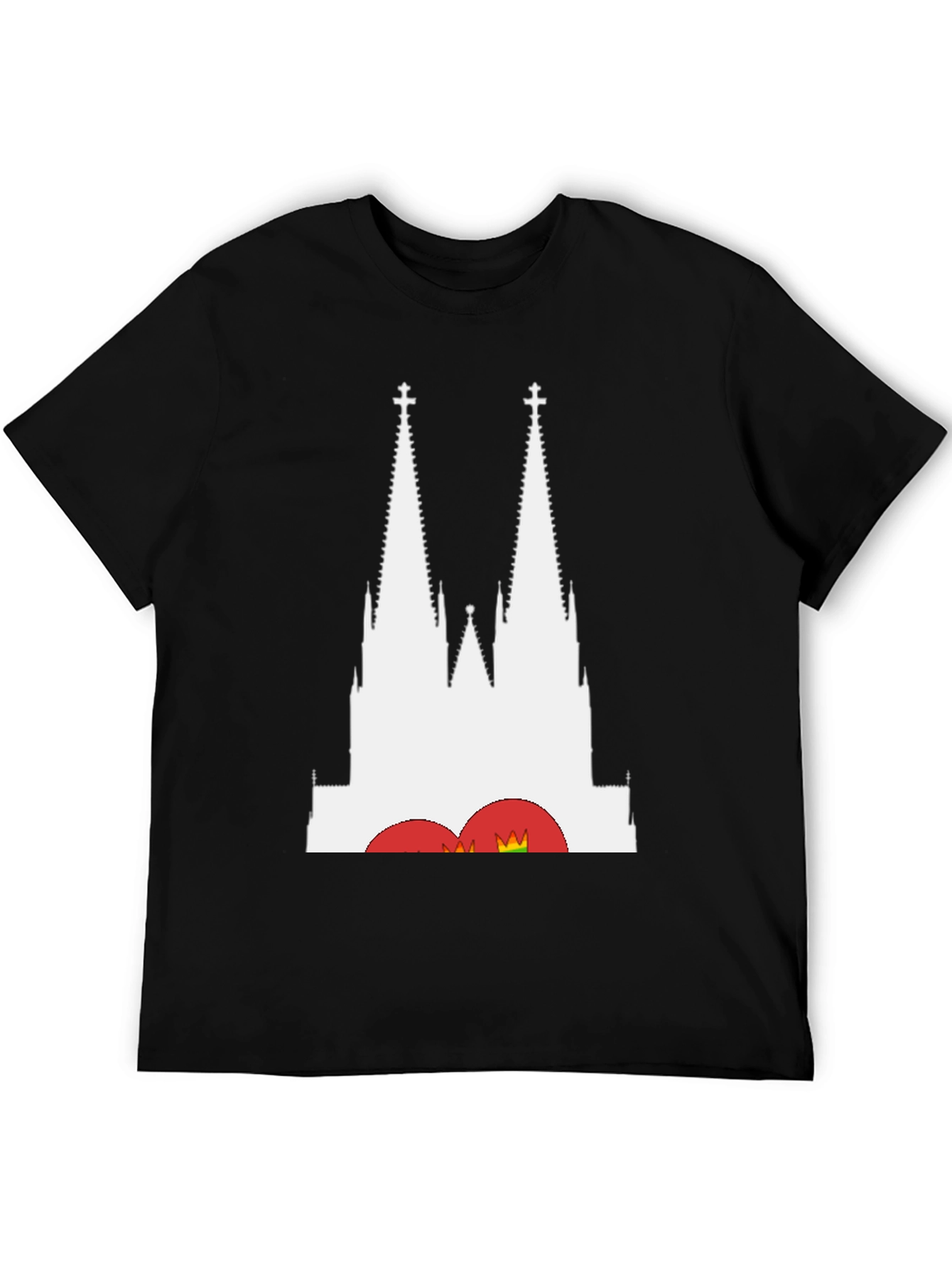 Cologne Cathedral Graphic Tee - Black Cotton T-Shirt
