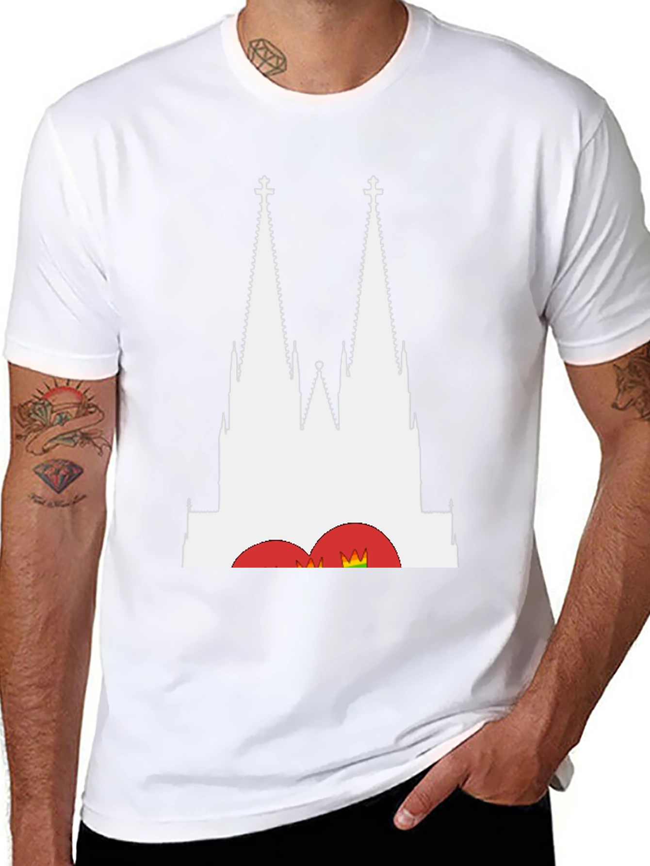 Cologne Cathedral Graphic Tee - Black Cotton T-Shirt
