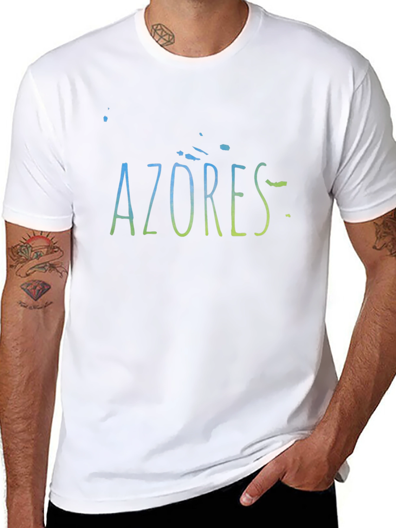 Azores Islands Graphic Print Black T-Shirt
