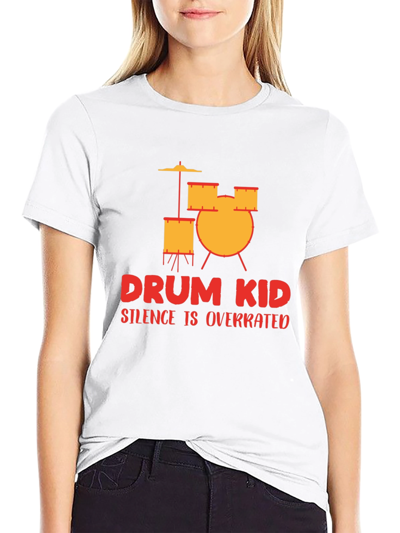 Drum Kid Silence Is Overrated Graphic Tee