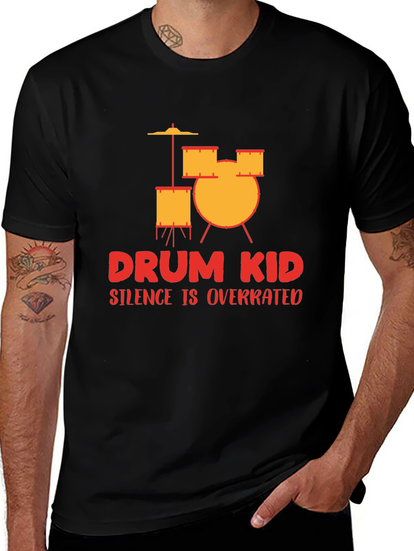Drum Kid Silence Is Overrated Graphic Tee