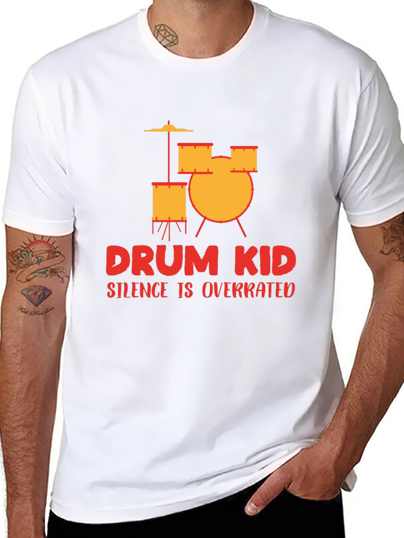 Drum Kid Silence Is Overrated Graphic Tee