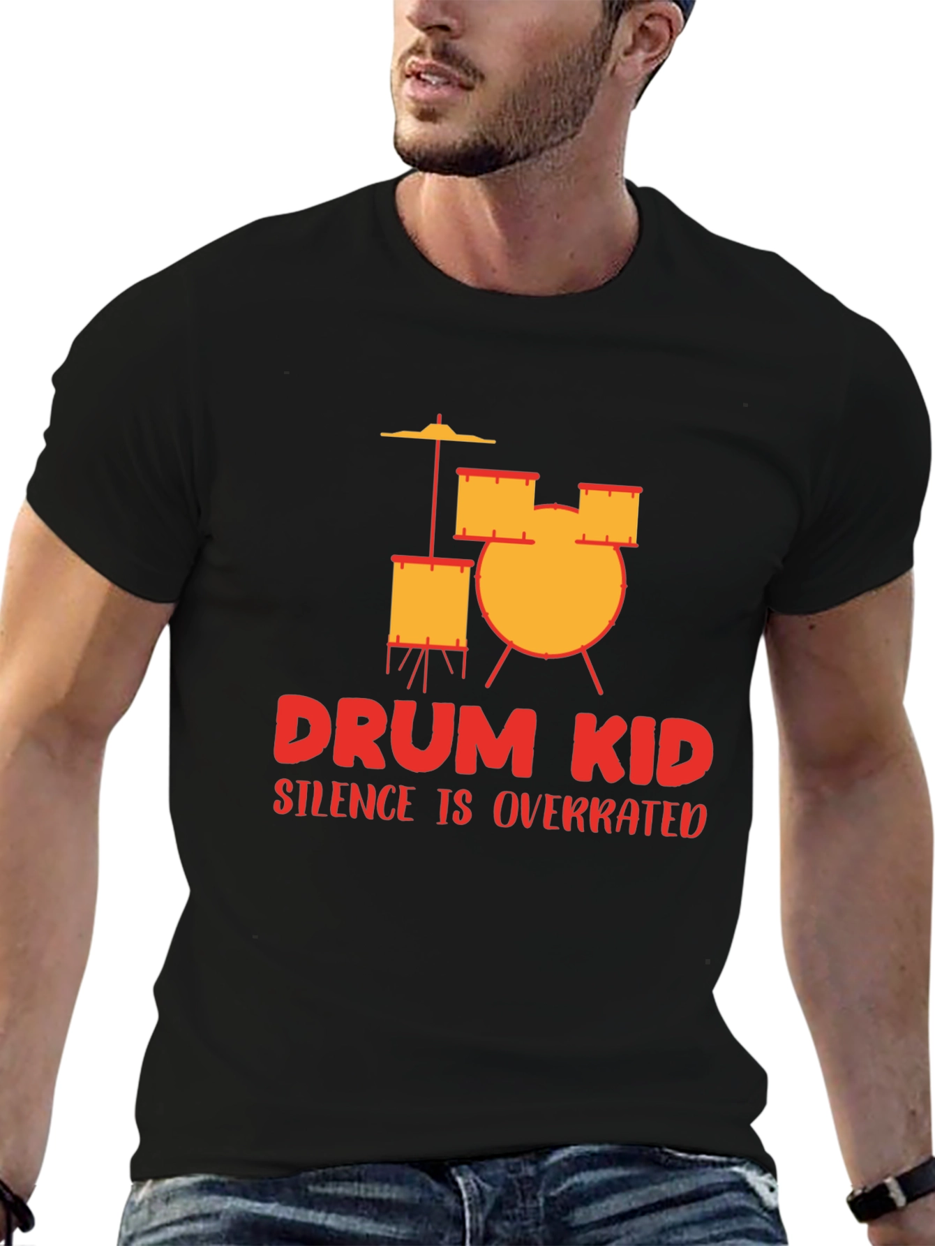 Drum Kid Silence Is Overrated Graphic Tee