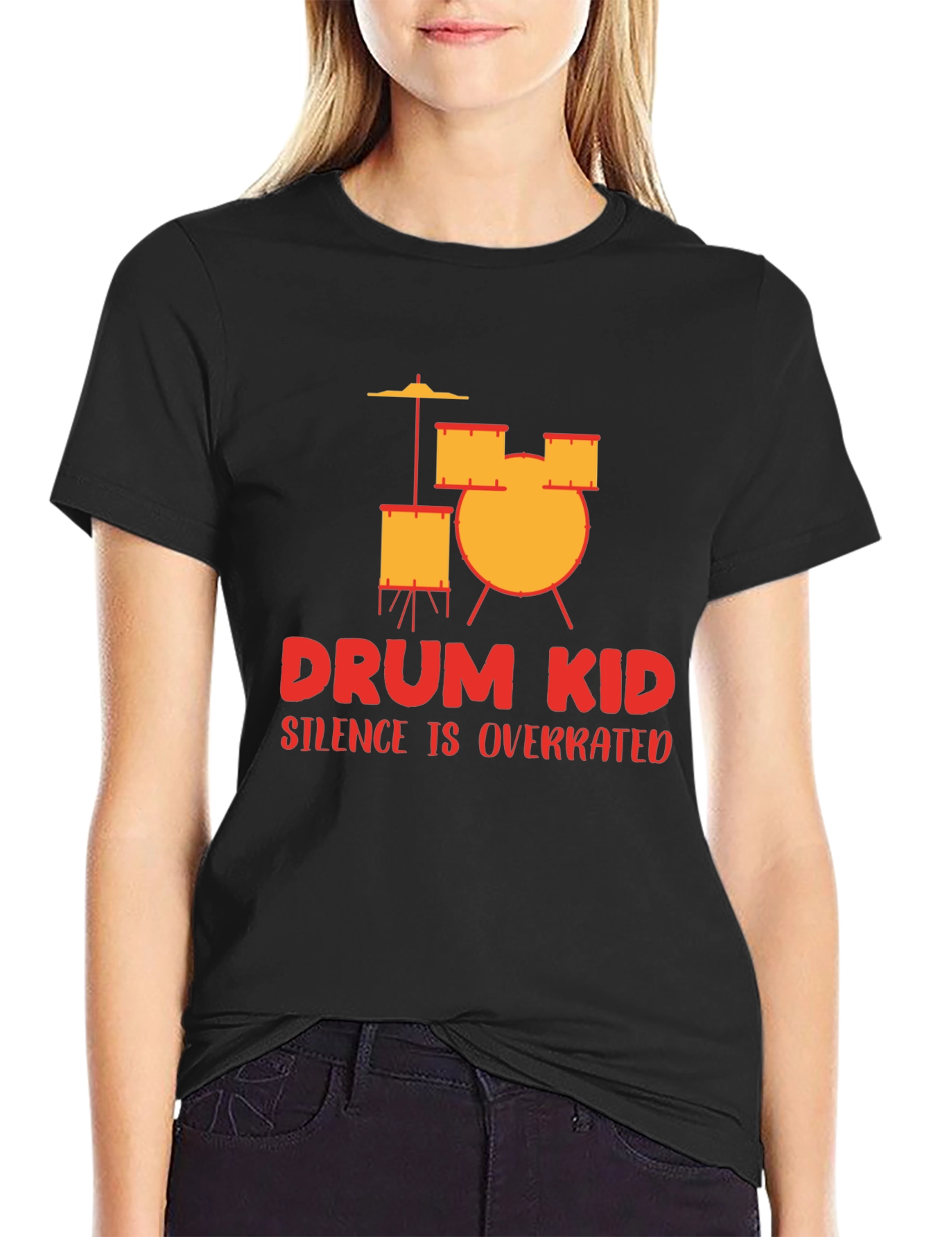 Drum Kid Silence Is Overrated Graphic Tee