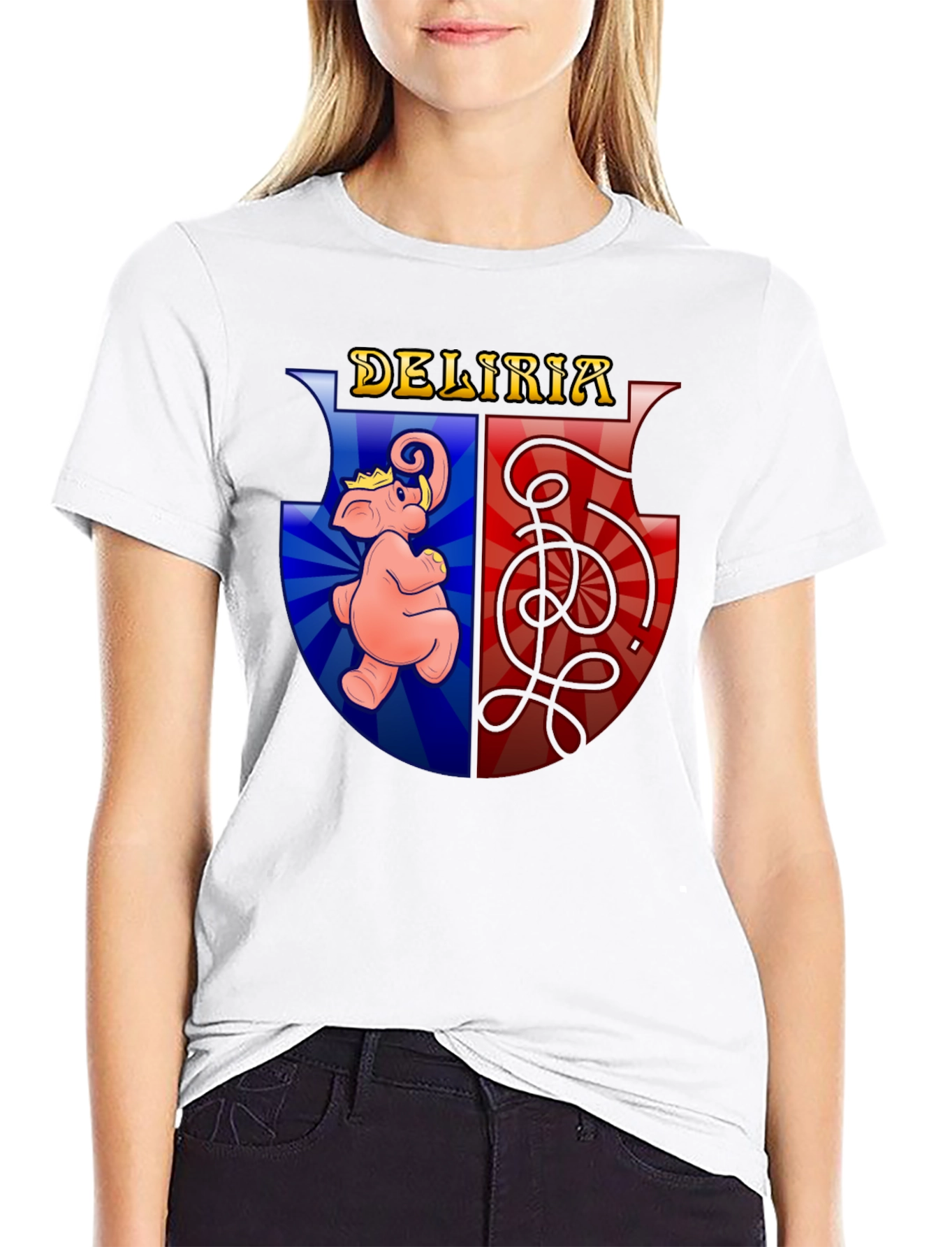 Deliria T-Shirt: Unique Graphic Print Black Tee