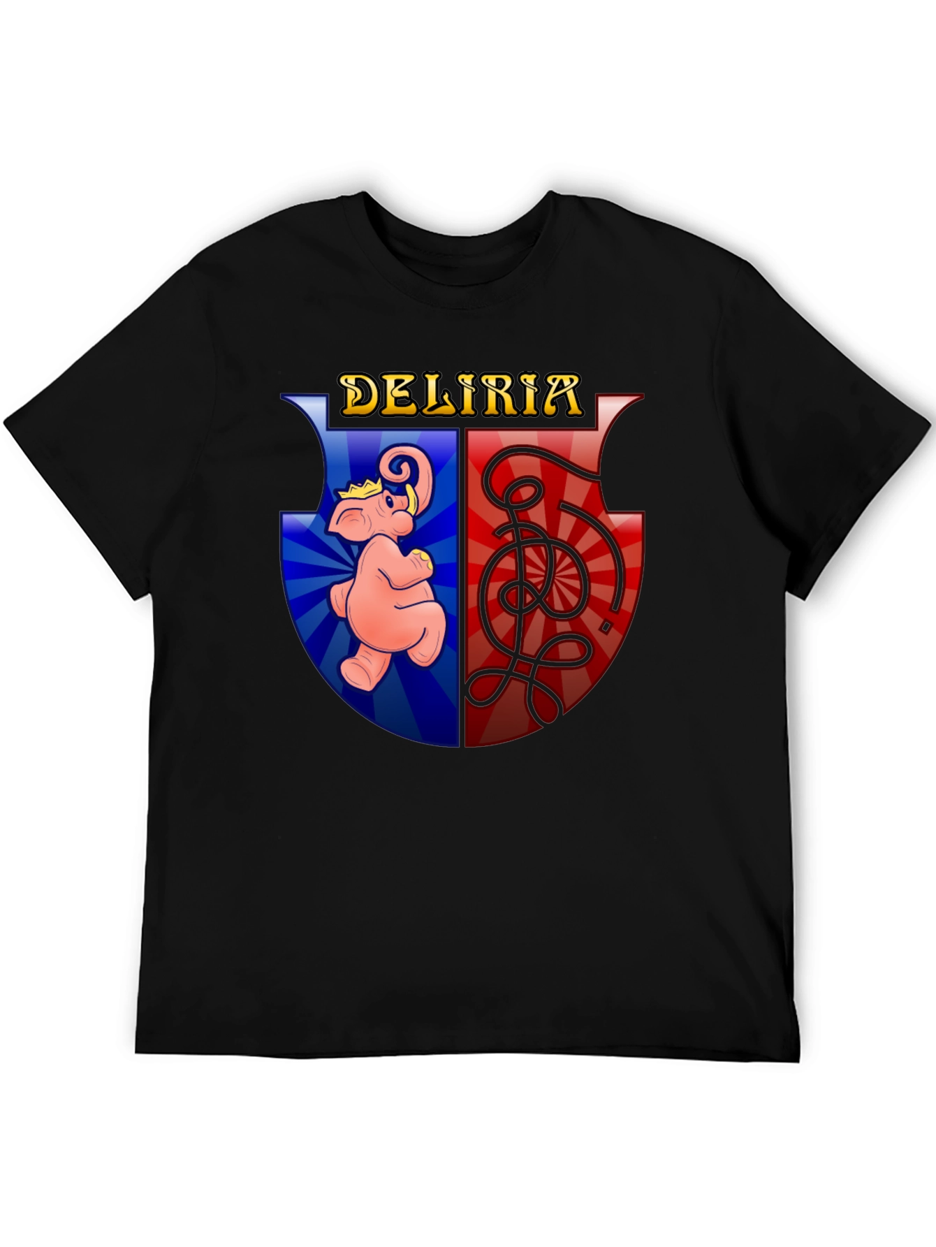 Deliria T-Shirt: Unique Graphic Print Black Tee