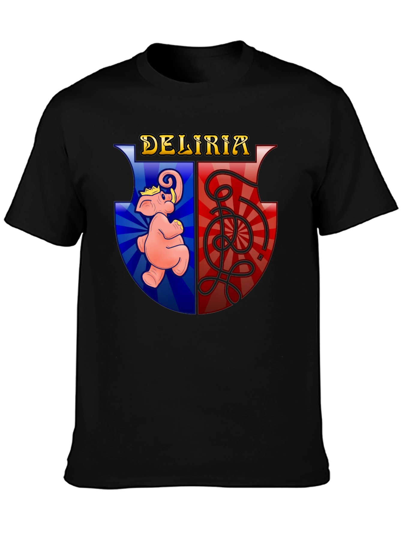 Deliria T-Shirt: Unique Graphic Print Black Tee