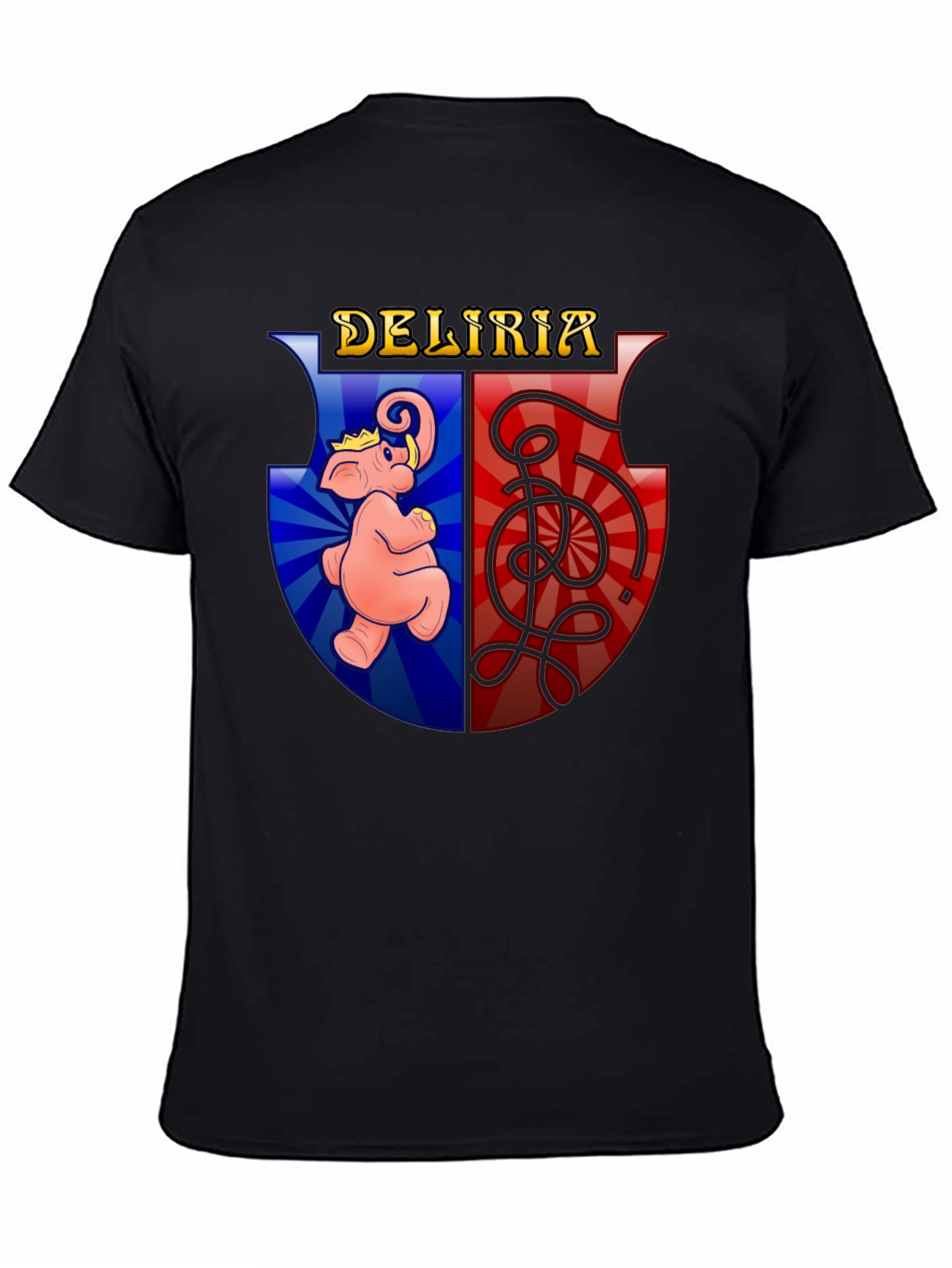Deliria T-Shirt: Unique Graphic Print Black Tee