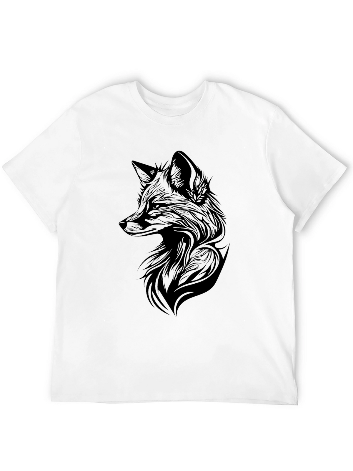 Fox Graphic Print Black T-Shirt