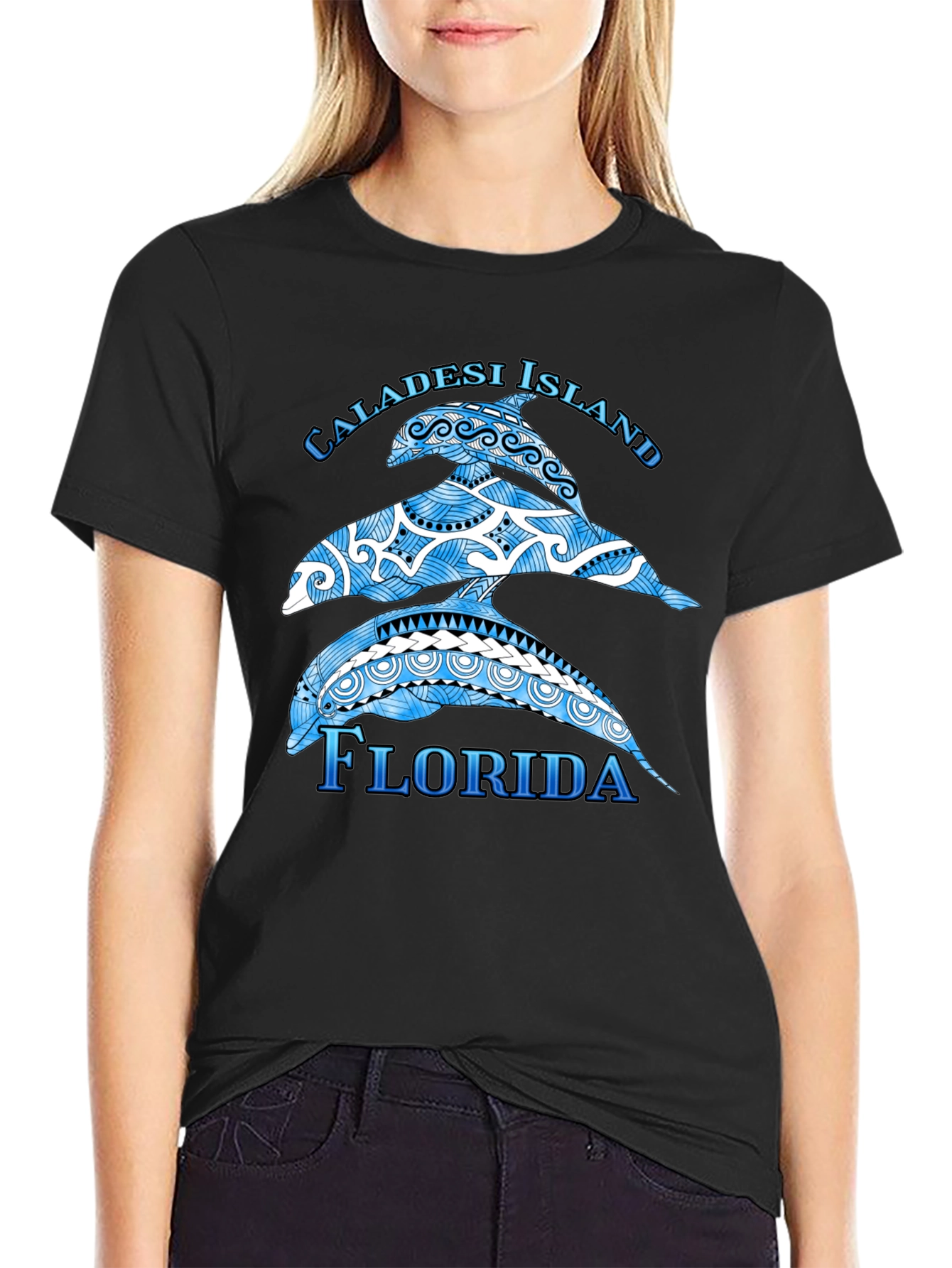 Caladesi Island Florida Dolphin Graphic T-Shirt