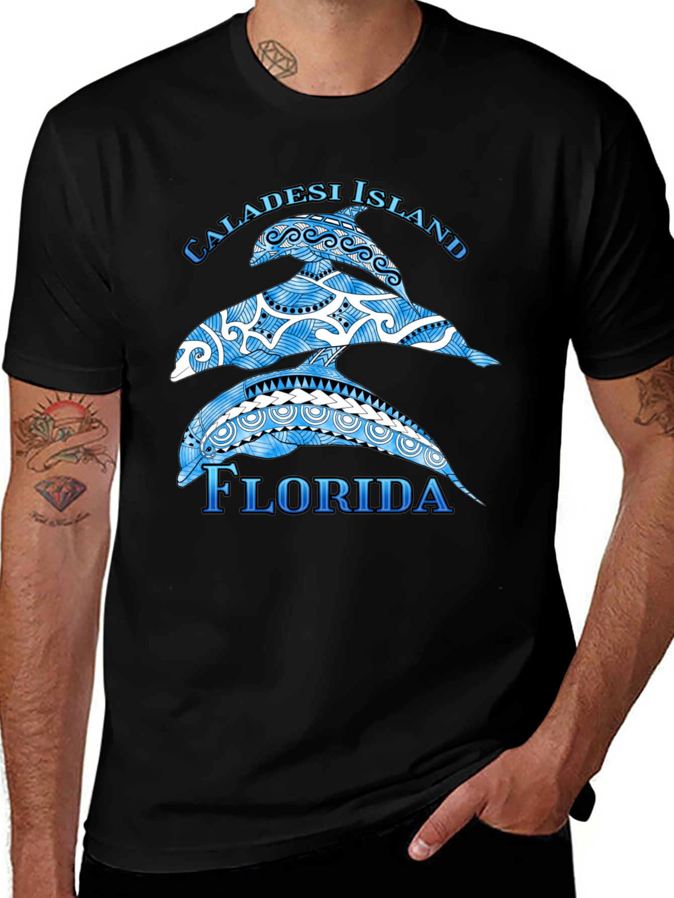 Caladesi Island Florida Dolphin Graphic T-Shirt
