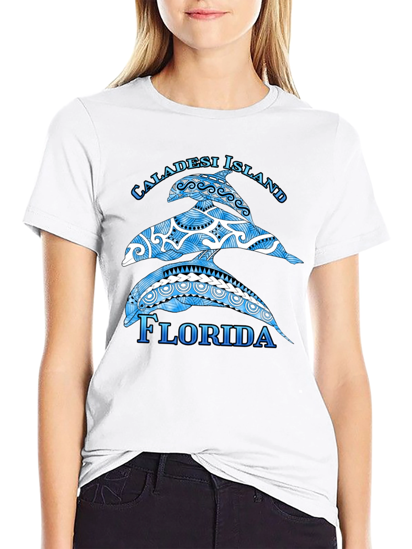 Caladesi Island Florida Dolphin Graphic T-Shirt