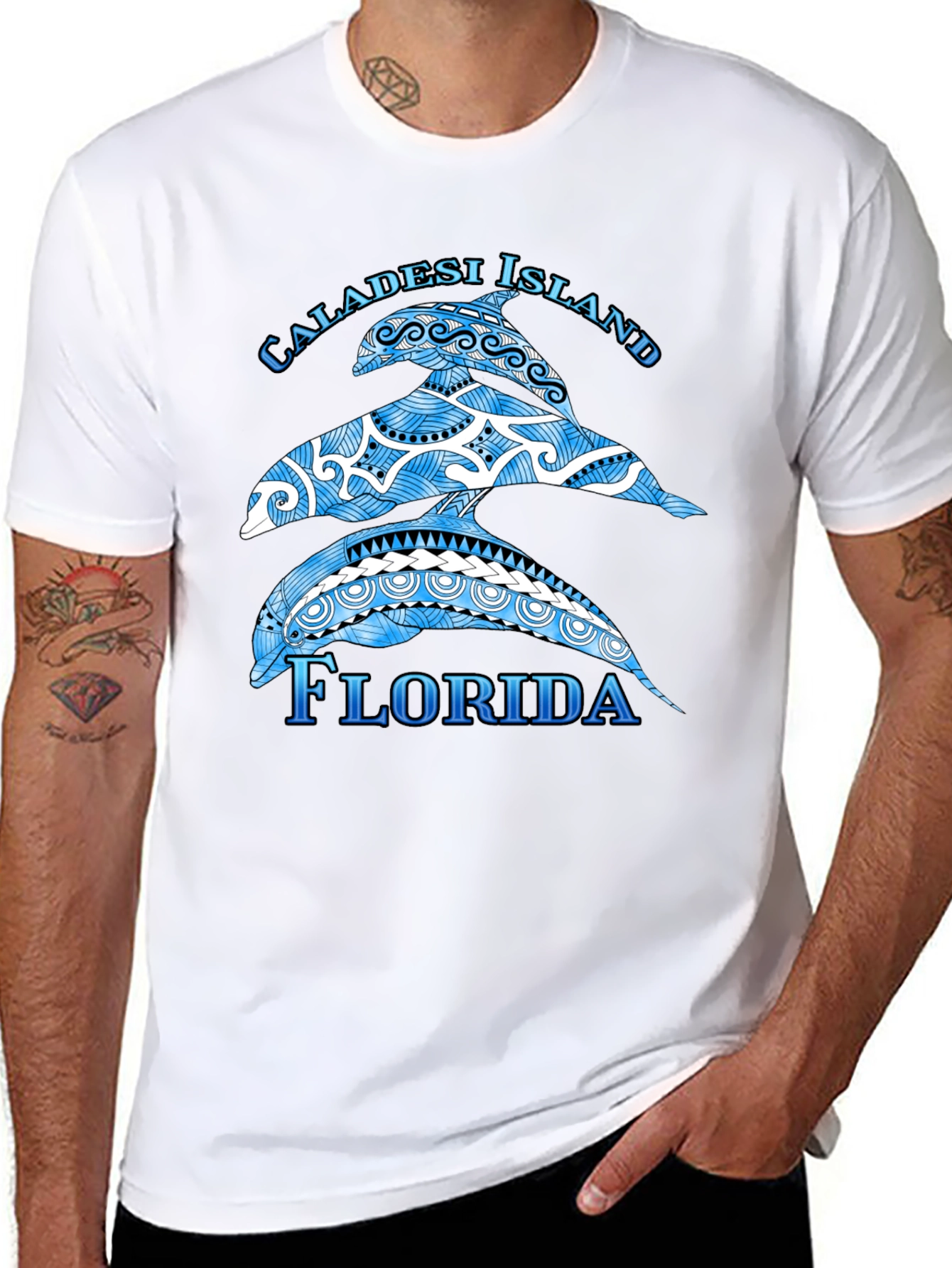 Caladesi Island Florida Dolphin Graphic T-Shirt