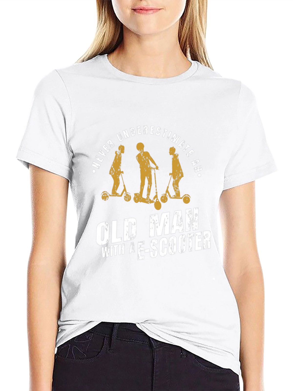Funny Old Man E-Scooter Graphic Tee