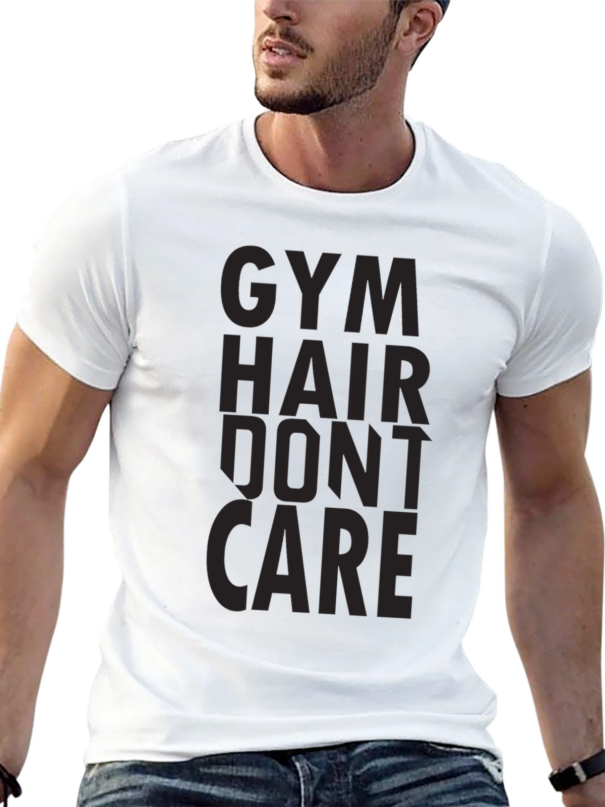 Gym Hair Dont Care Black Graphic Tee