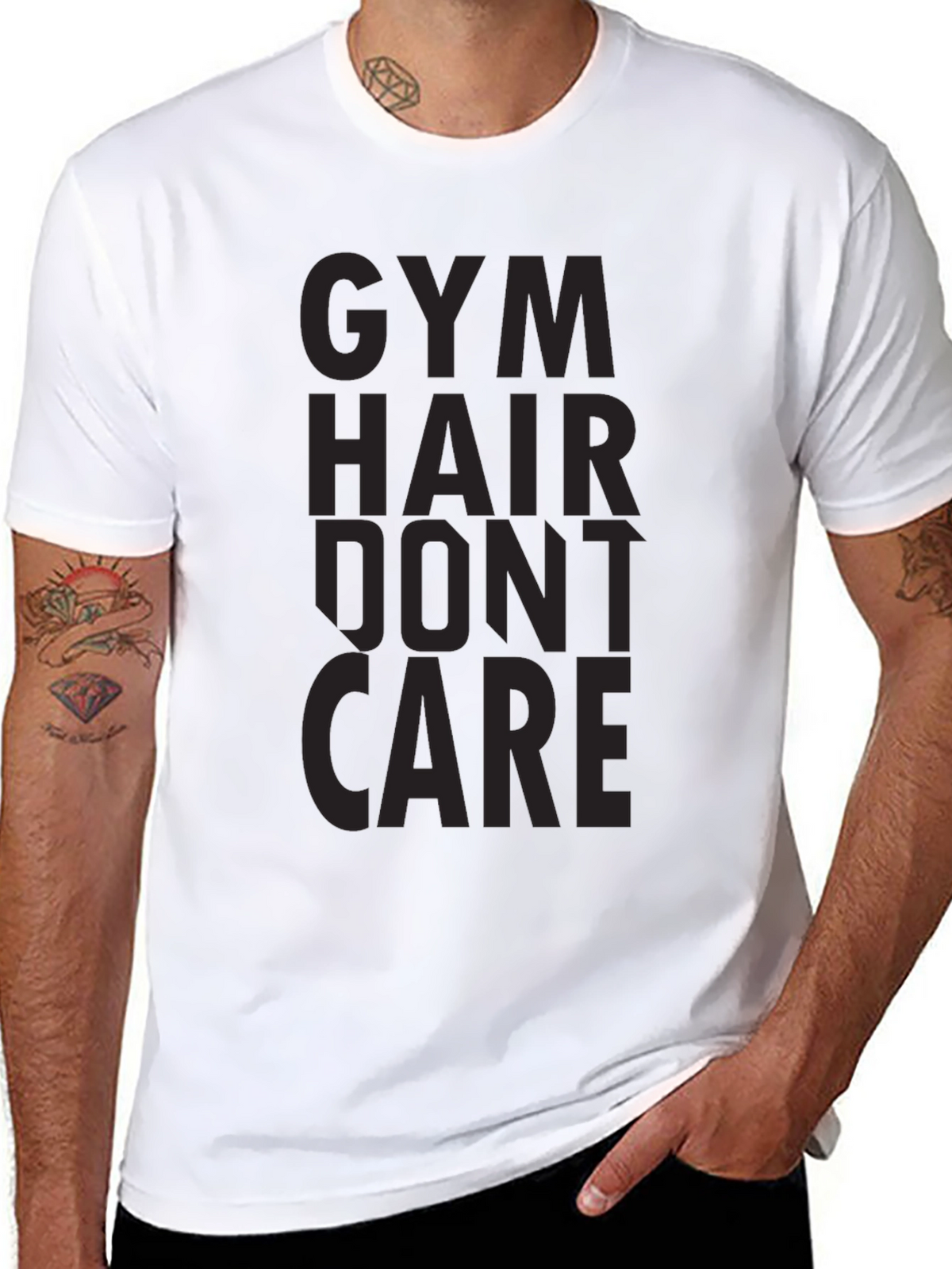 Gym Hair Dont Care Black Graphic Tee