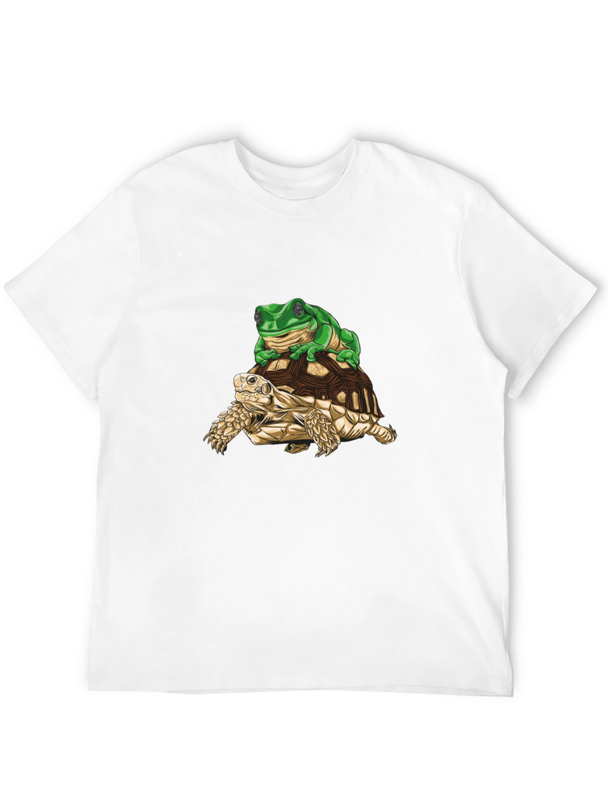 Frog Riding Turtle Graphic Tee - Black