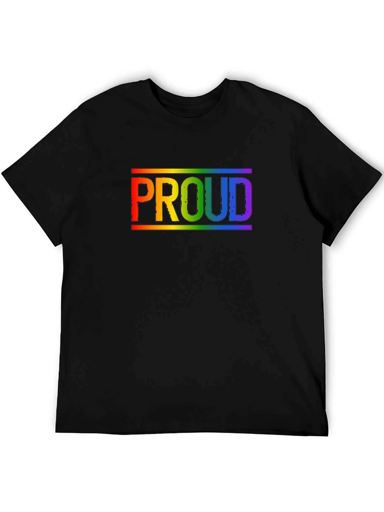 Rainbow Proud T-Shirt - Black Cotton Pride Tee