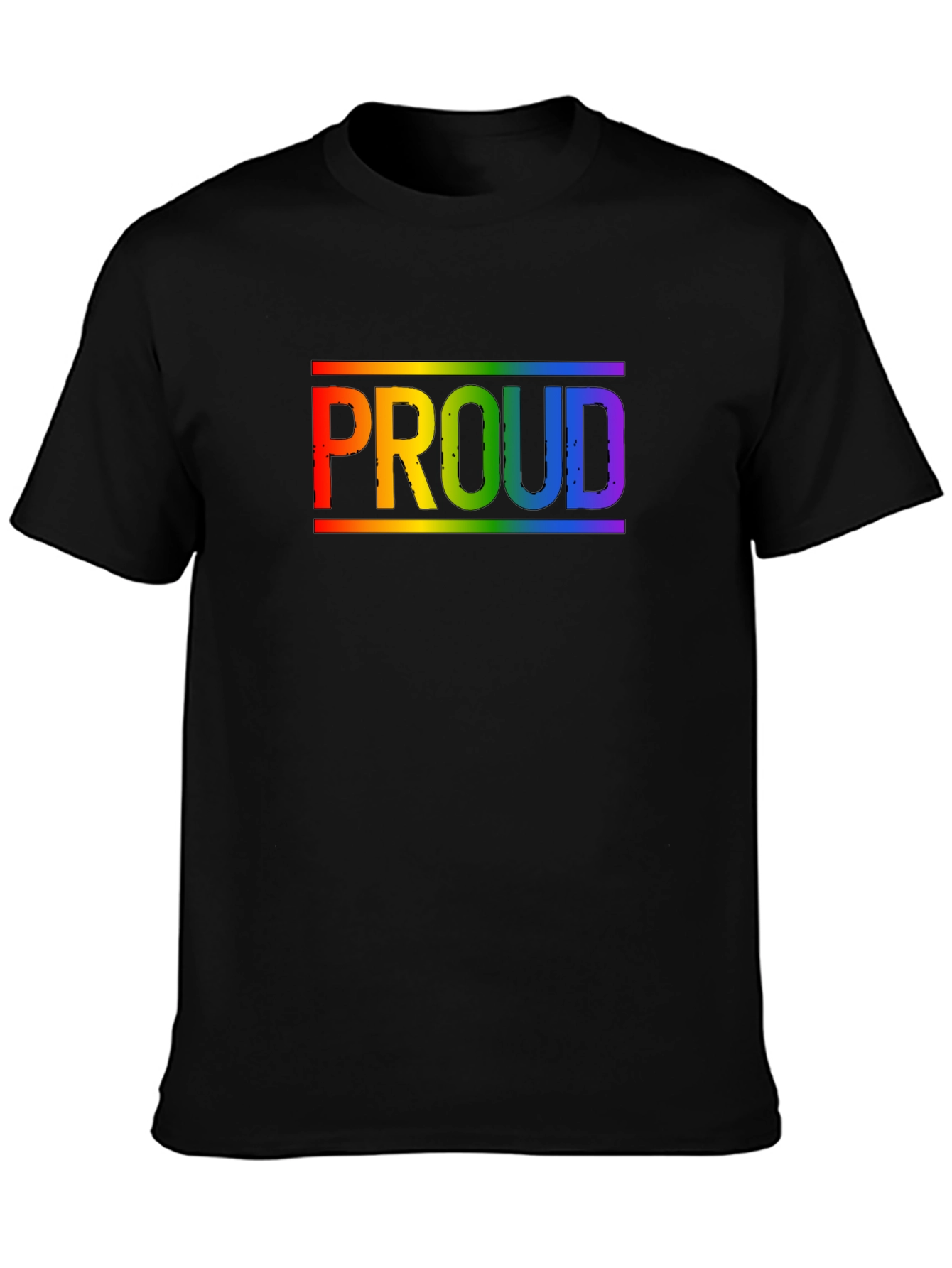 Rainbow Proud T-Shirt - Black Cotton Pride Tee