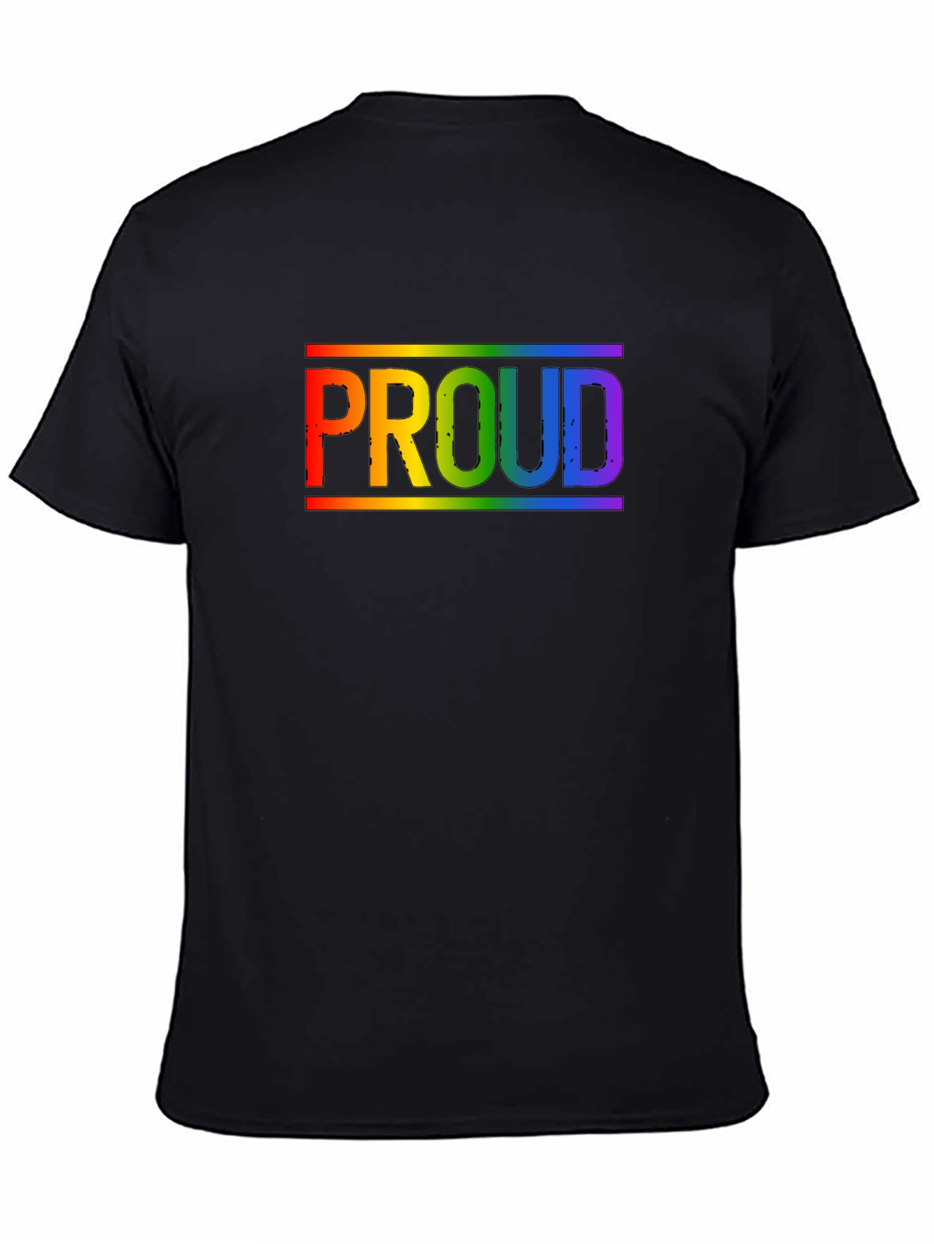 Rainbow Proud T-Shirt - Black Cotton Pride Tee