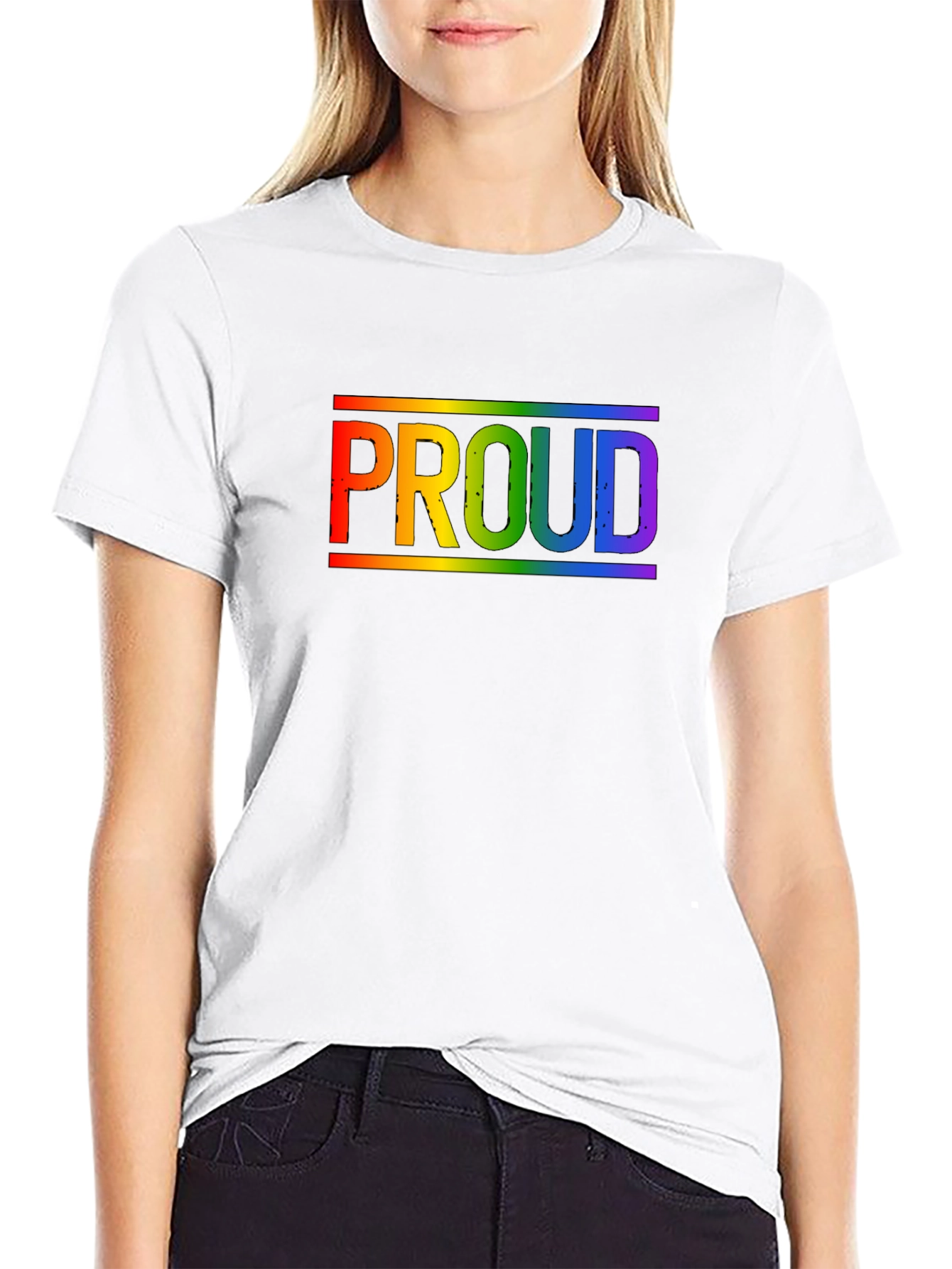 Rainbow Proud T-Shirt - Black Cotton Pride Tee