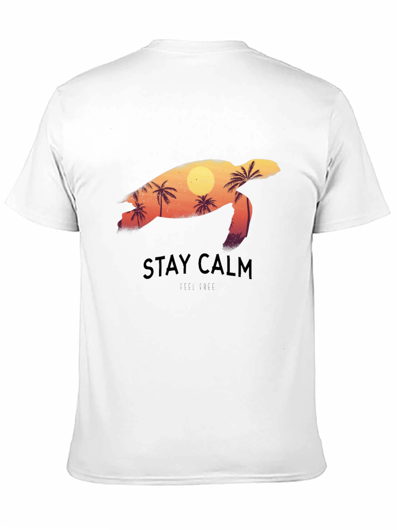 Stay Calm Sea Turtle Graphic Tee - Black