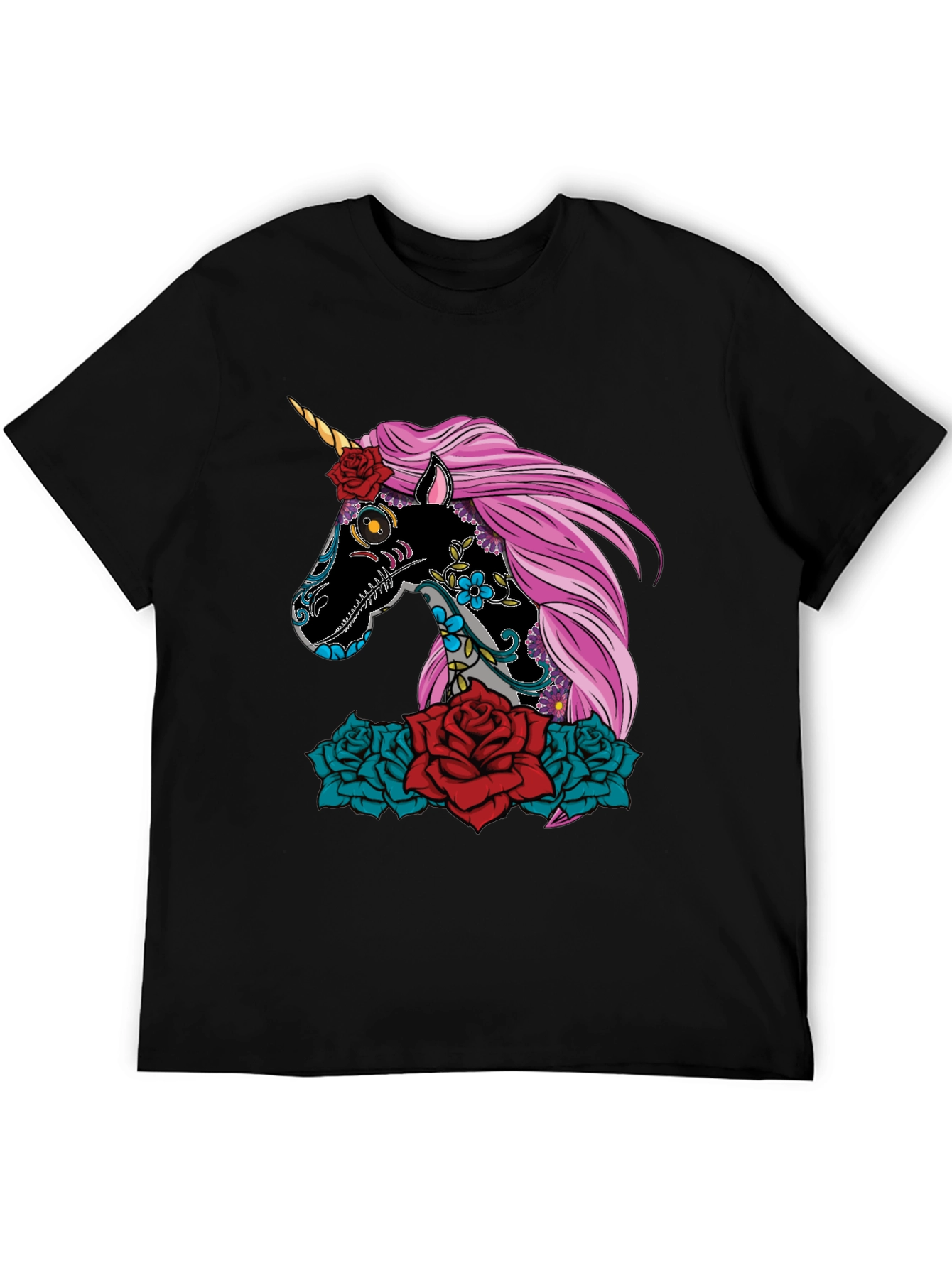 Sugar Skull Unicorn Rose T-Shirt