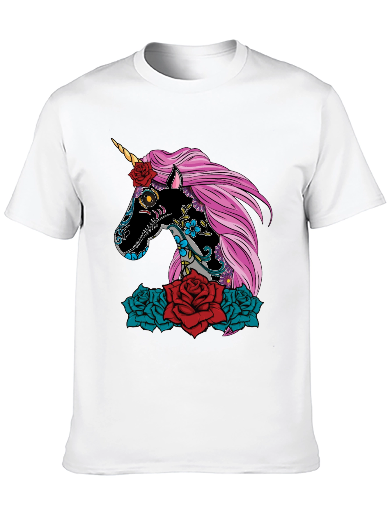 Sugar Skull Unicorn Rose T-Shirt