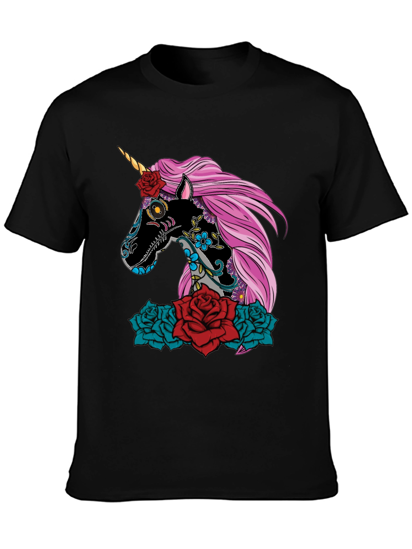 Sugar Skull Unicorn Rose T-Shirt