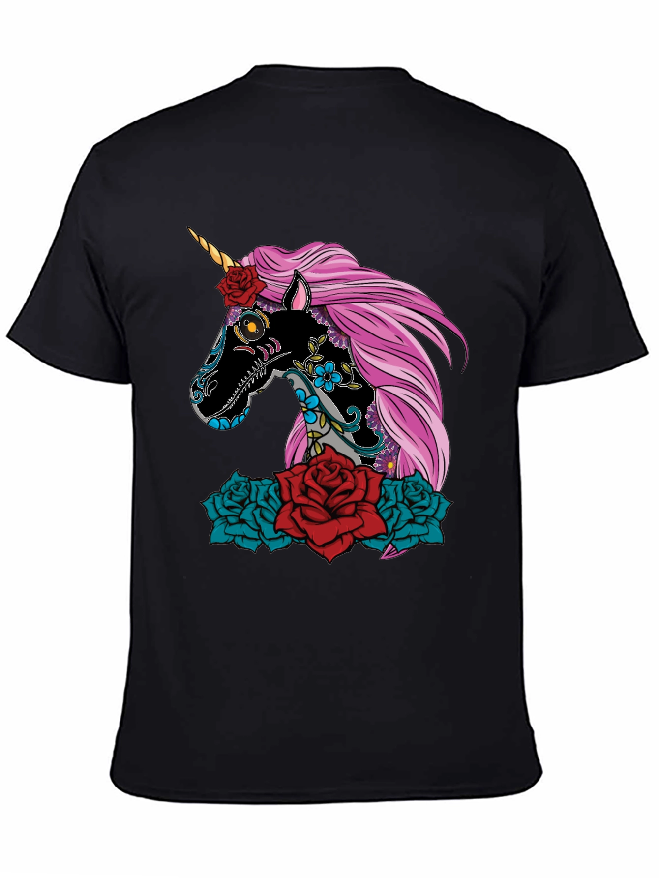Sugar Skull Unicorn Rose T-Shirt