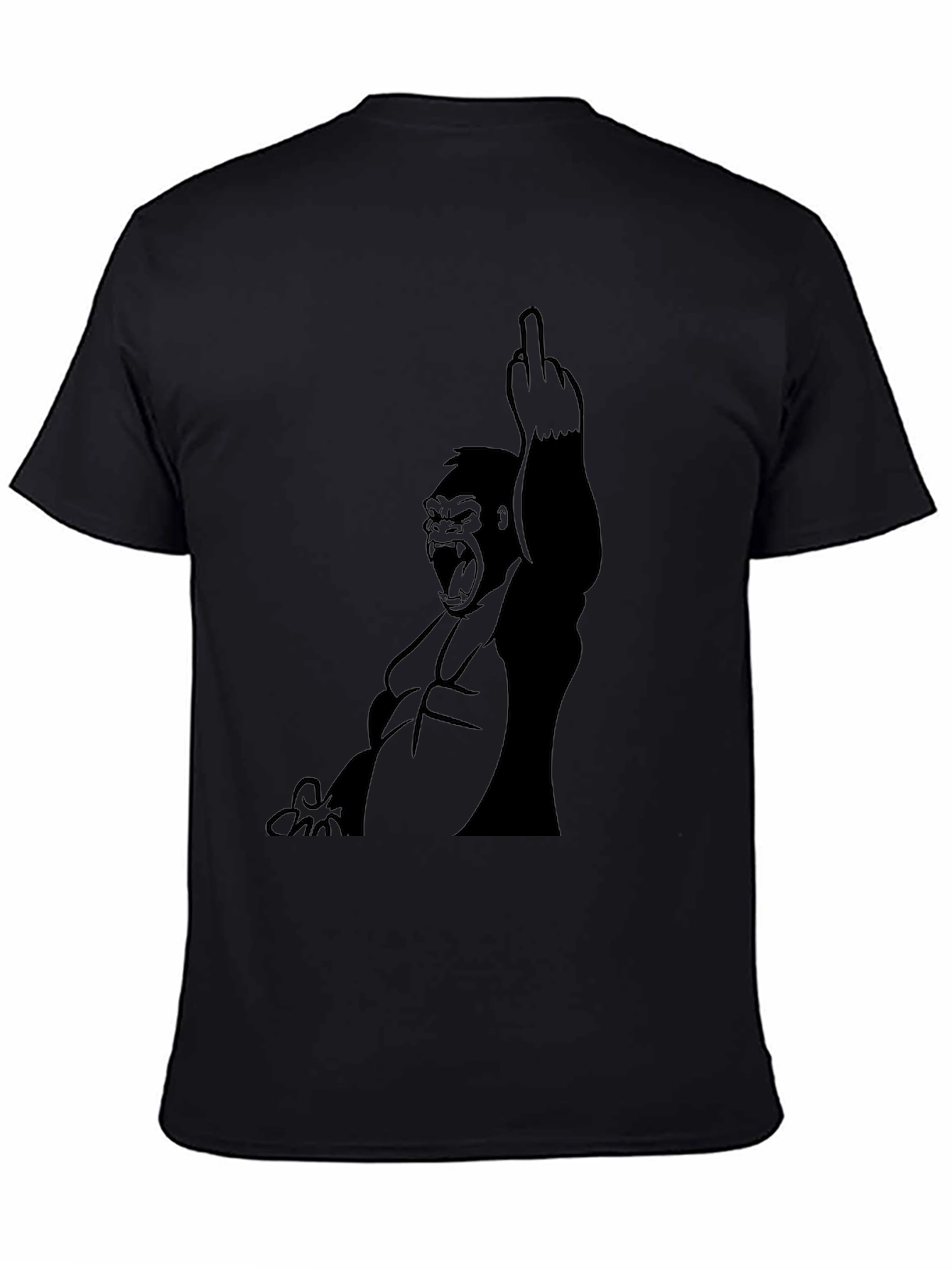 Black Gorilla Middle Finger Graphic T-Shirt