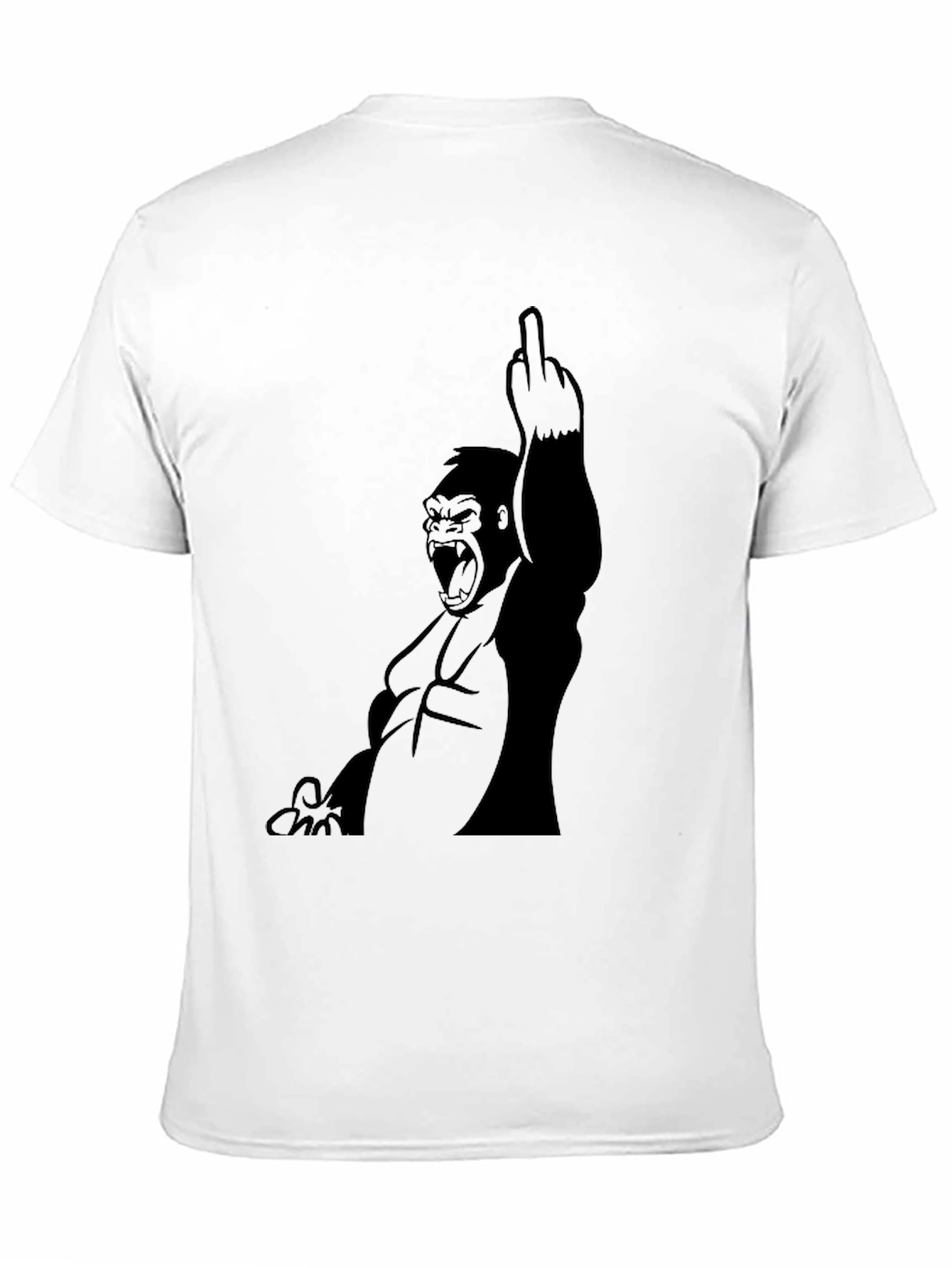 Black Gorilla Middle Finger Graphic T-Shirt