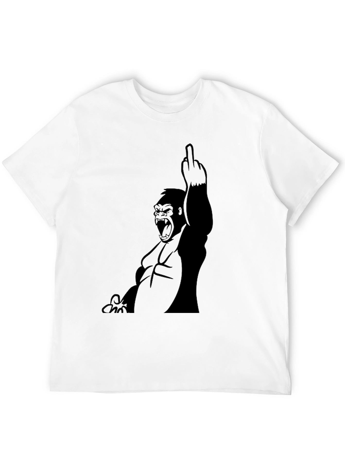 Black Gorilla Middle Finger Graphic T-Shirt