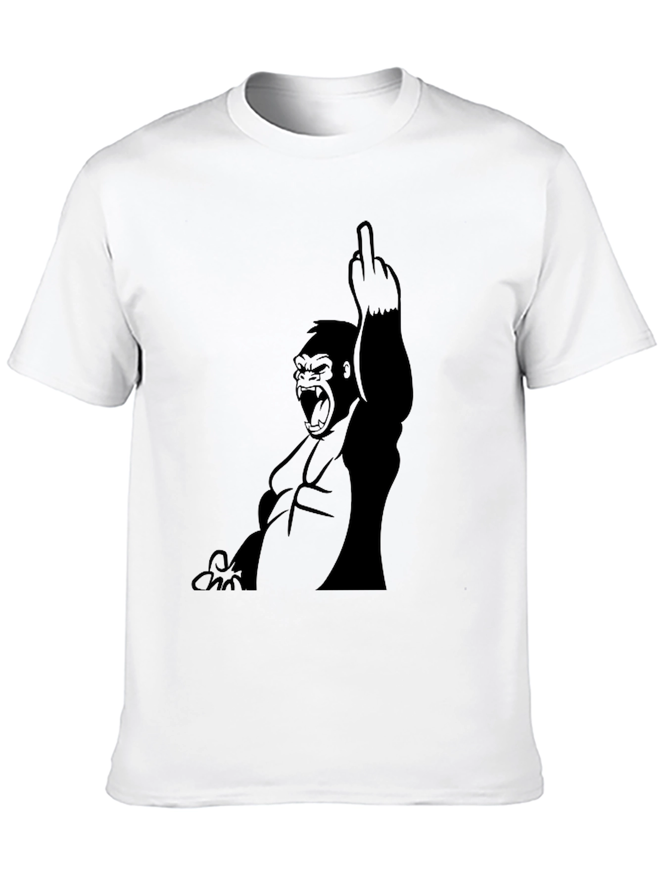Black Gorilla Middle Finger Graphic T-Shirt