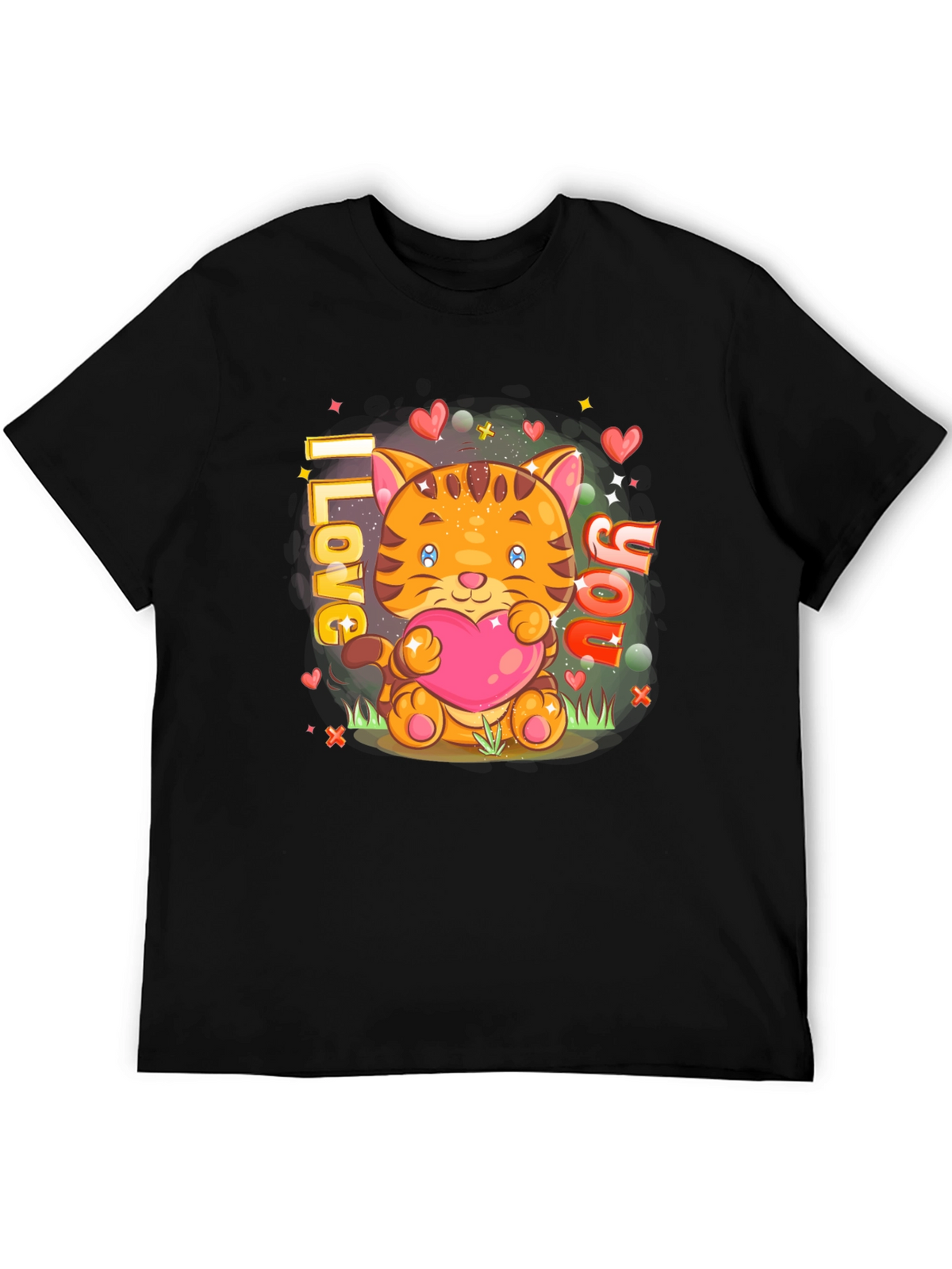 I Love You Cat Graphic T-Shirt
