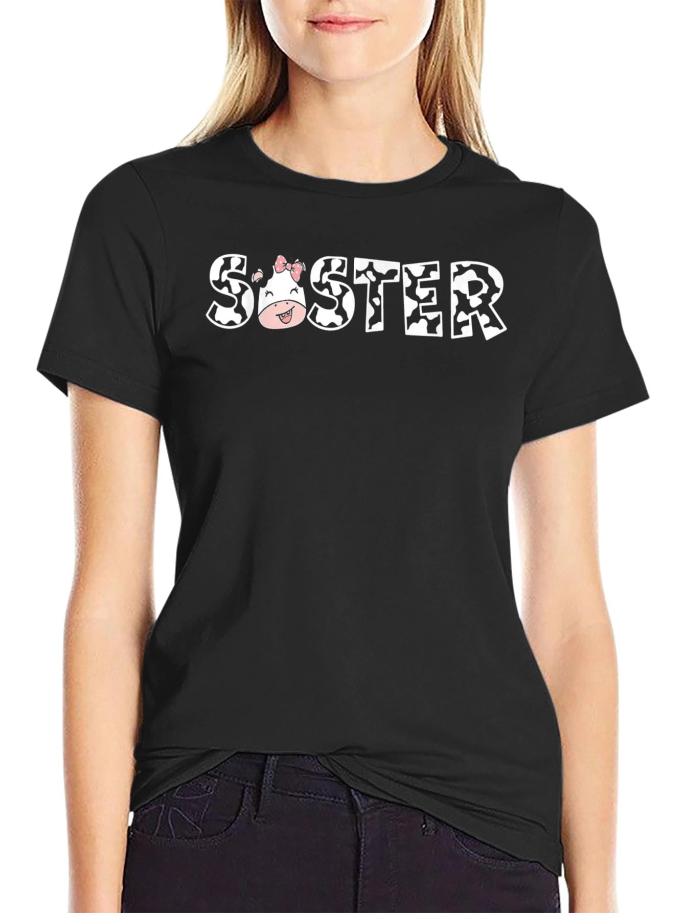 Cow Print Sister T-Shirt