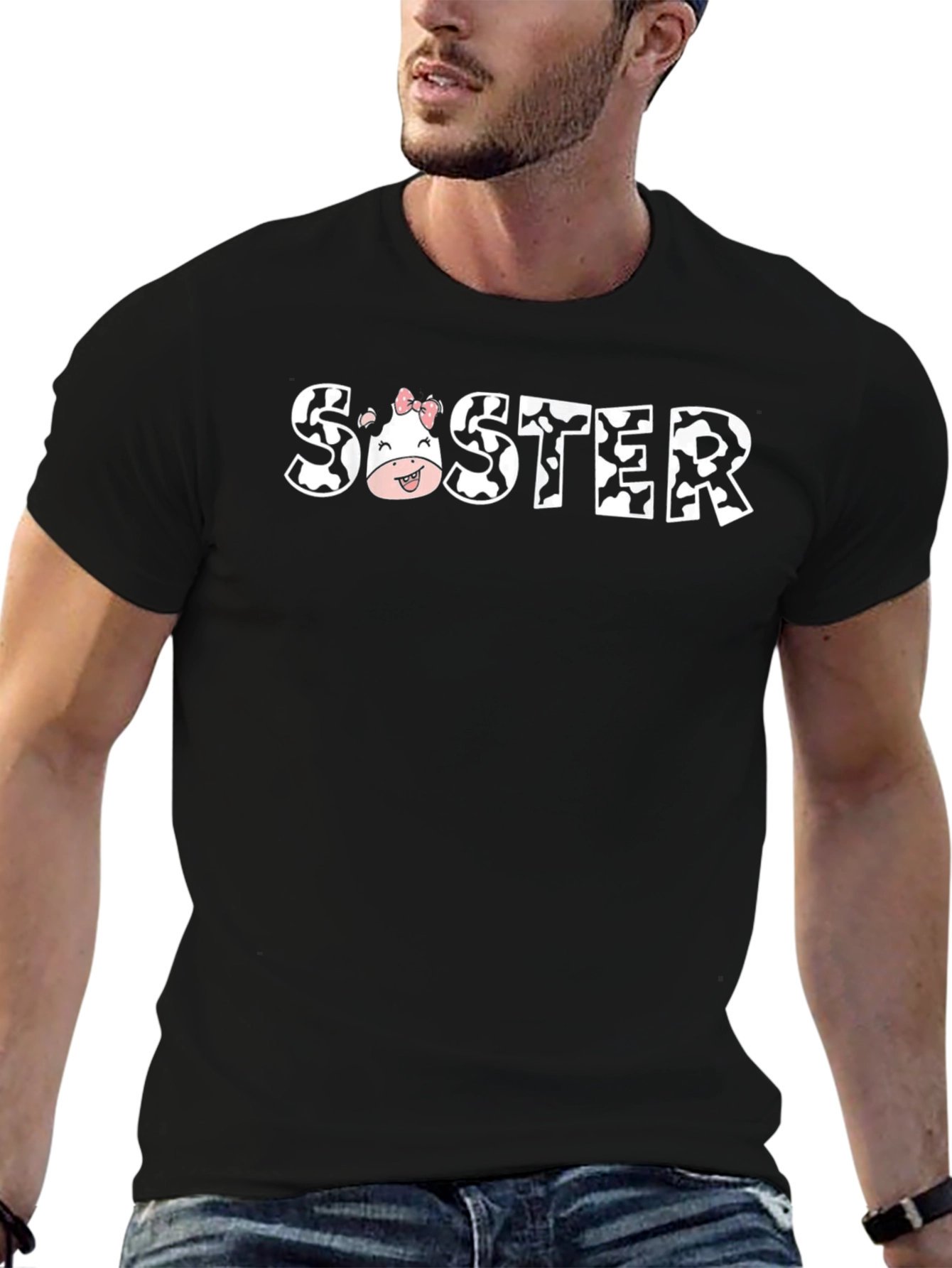Cow Print Sister T-Shirt