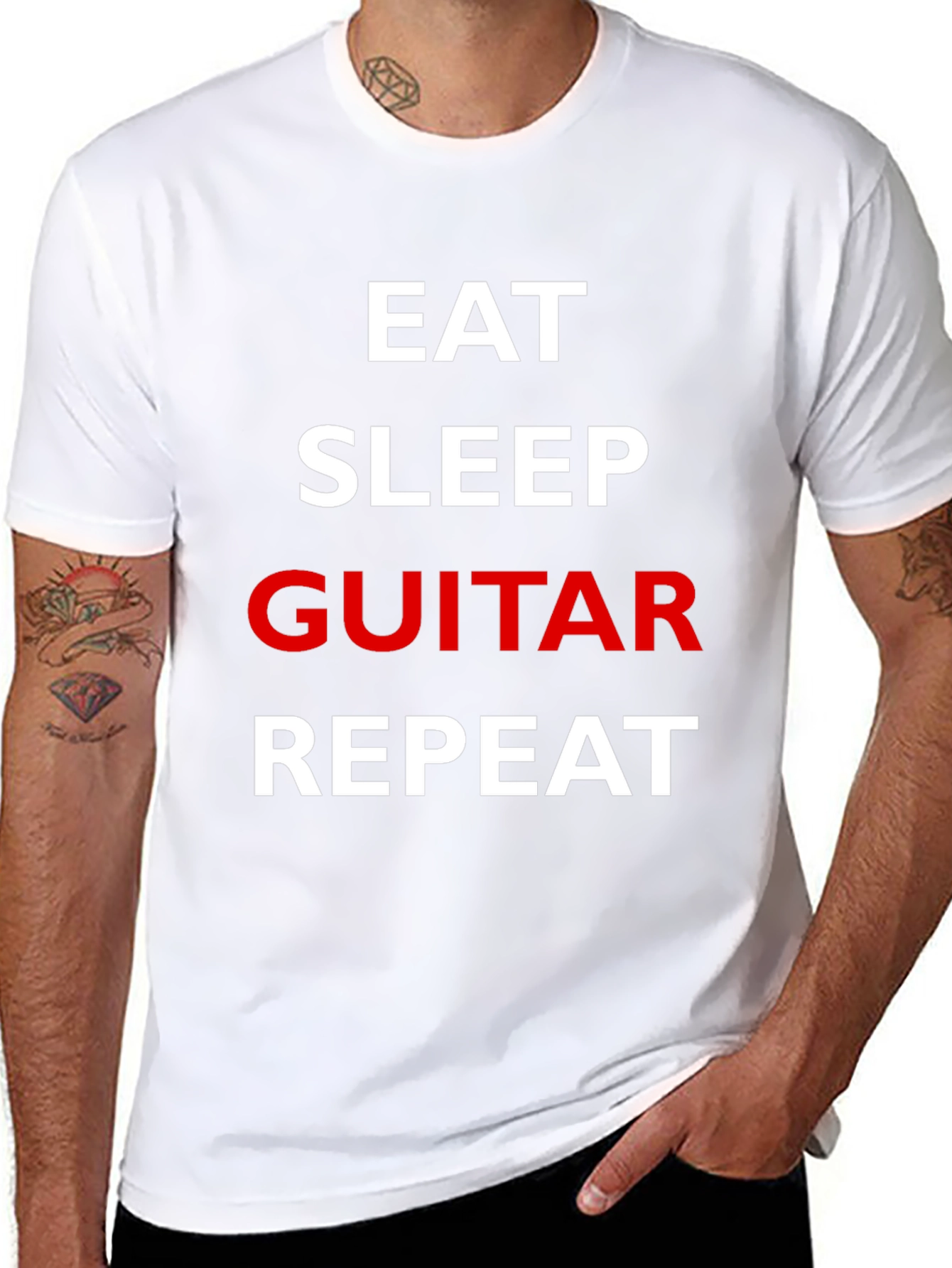 Eat Sleep Guitar Repeat Graphic Tee