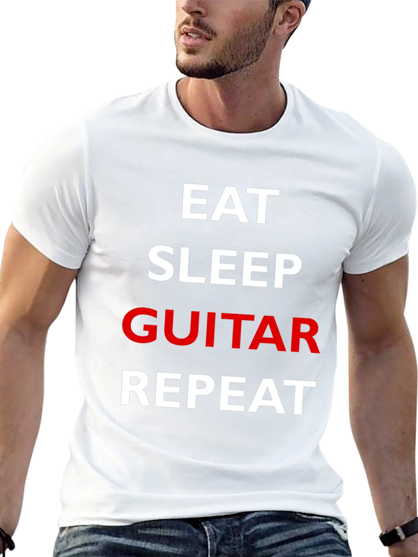 Eat Sleep Guitar Repeat Graphic Tee