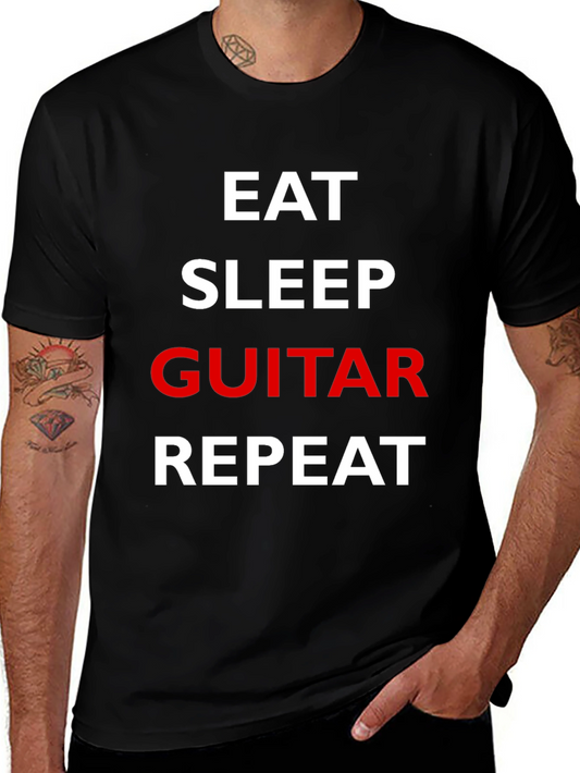 Eat Sleep Guitar Repeat Graphic Tee