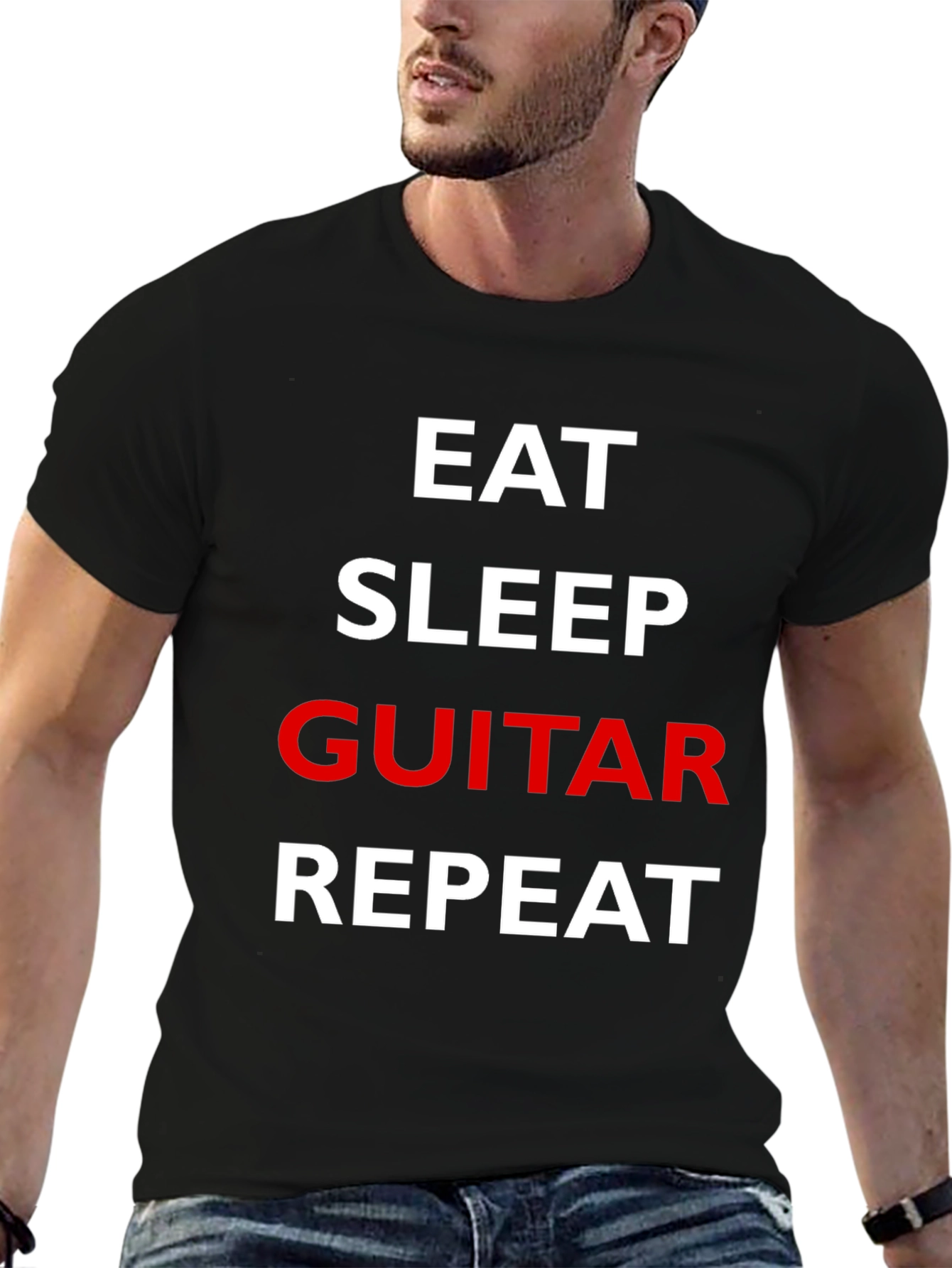 Eat Sleep Guitar Repeat Graphic Tee