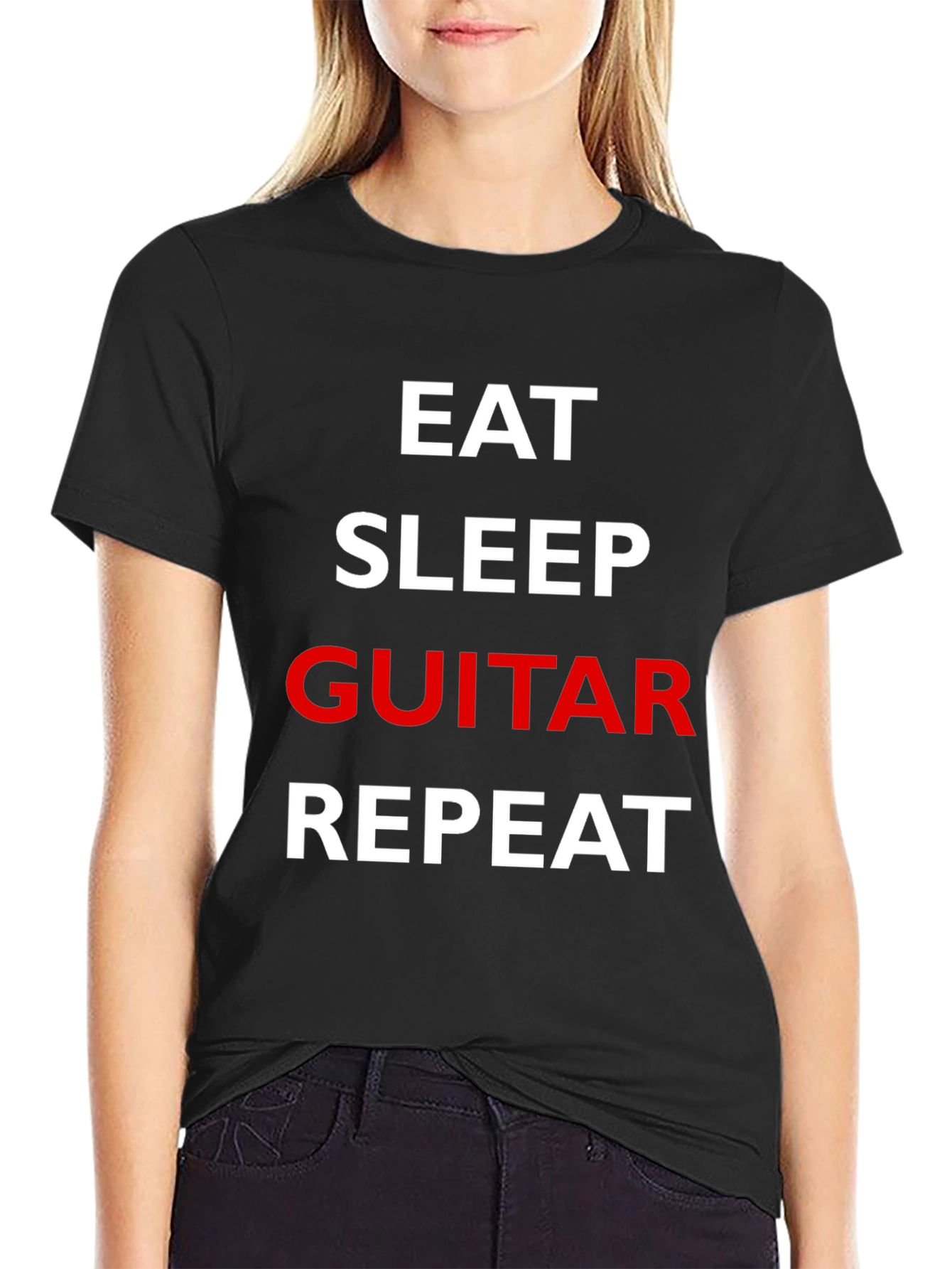 Eat Sleep Guitar Repeat Graphic Tee