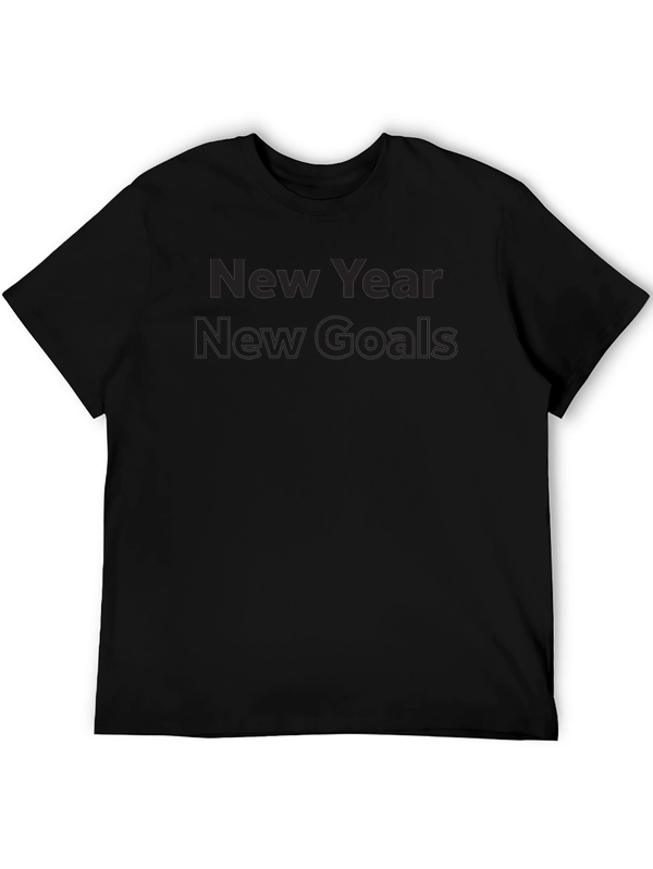New Year New Goals Black T-Shirt