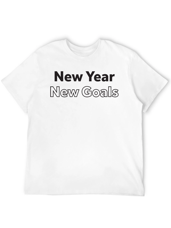 New Year New Goals Black T-Shirt