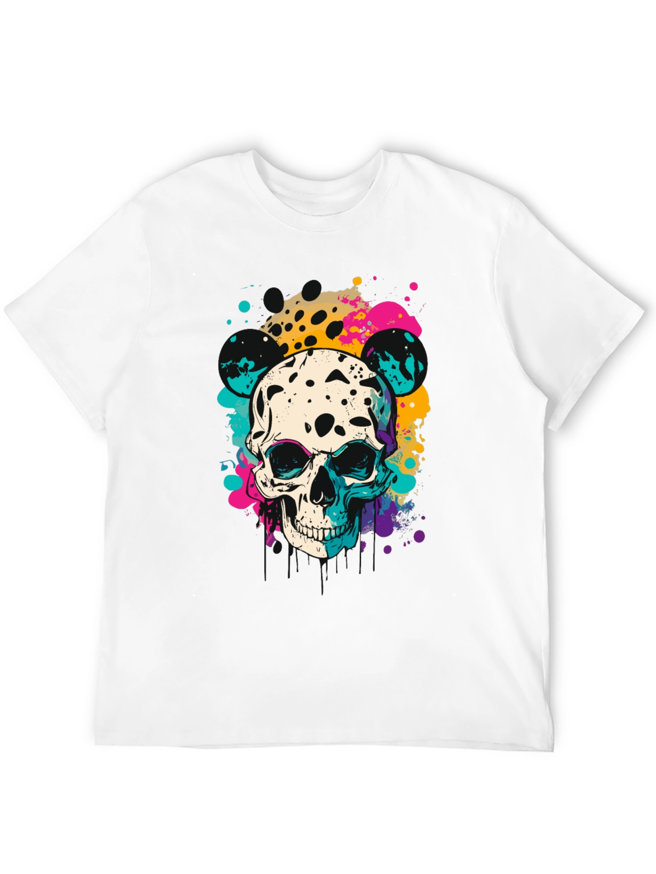 Skull Splatter Black T-Shirt
