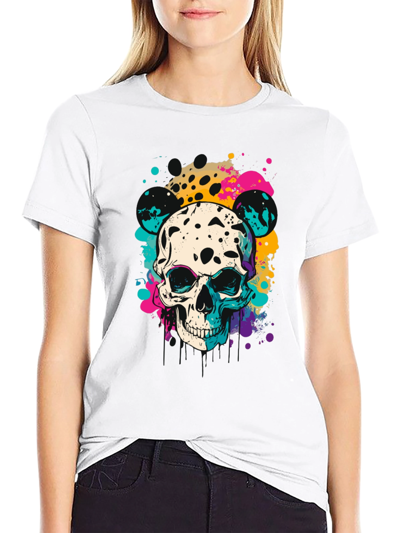 Skull Splatter Black T-Shirt