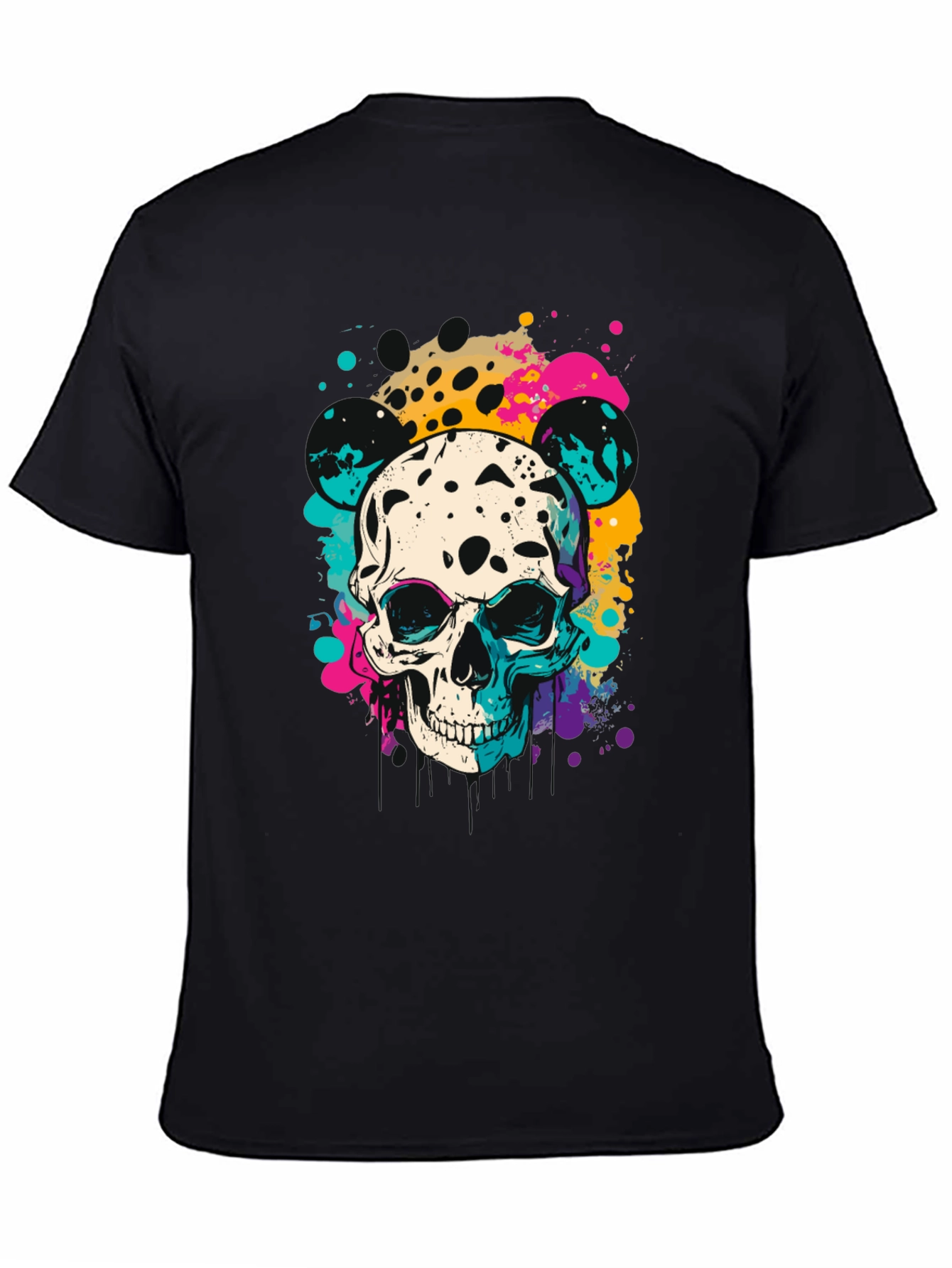 Skull Splatter Black T-Shirt