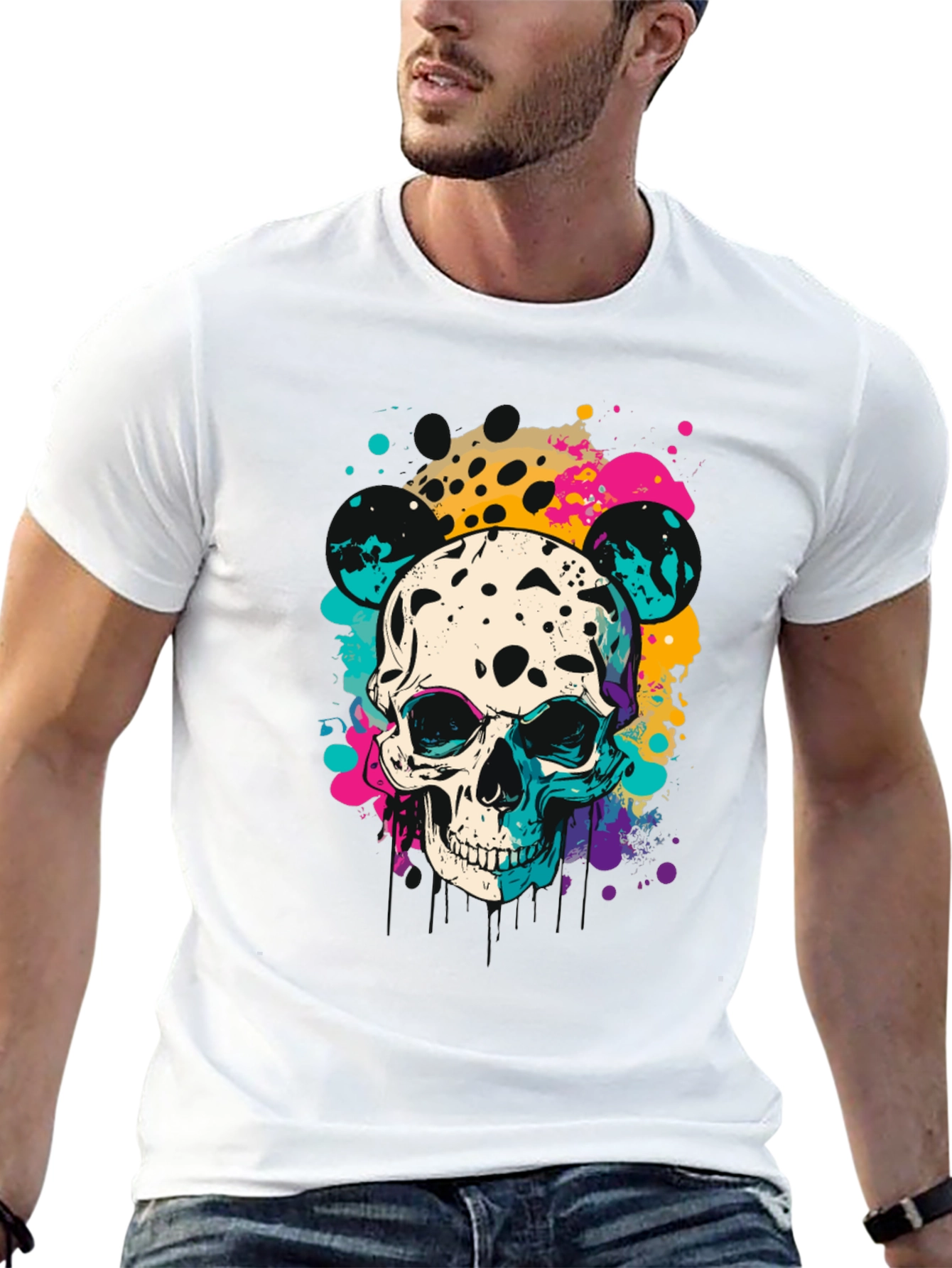 Skull Splatter Black T-Shirt