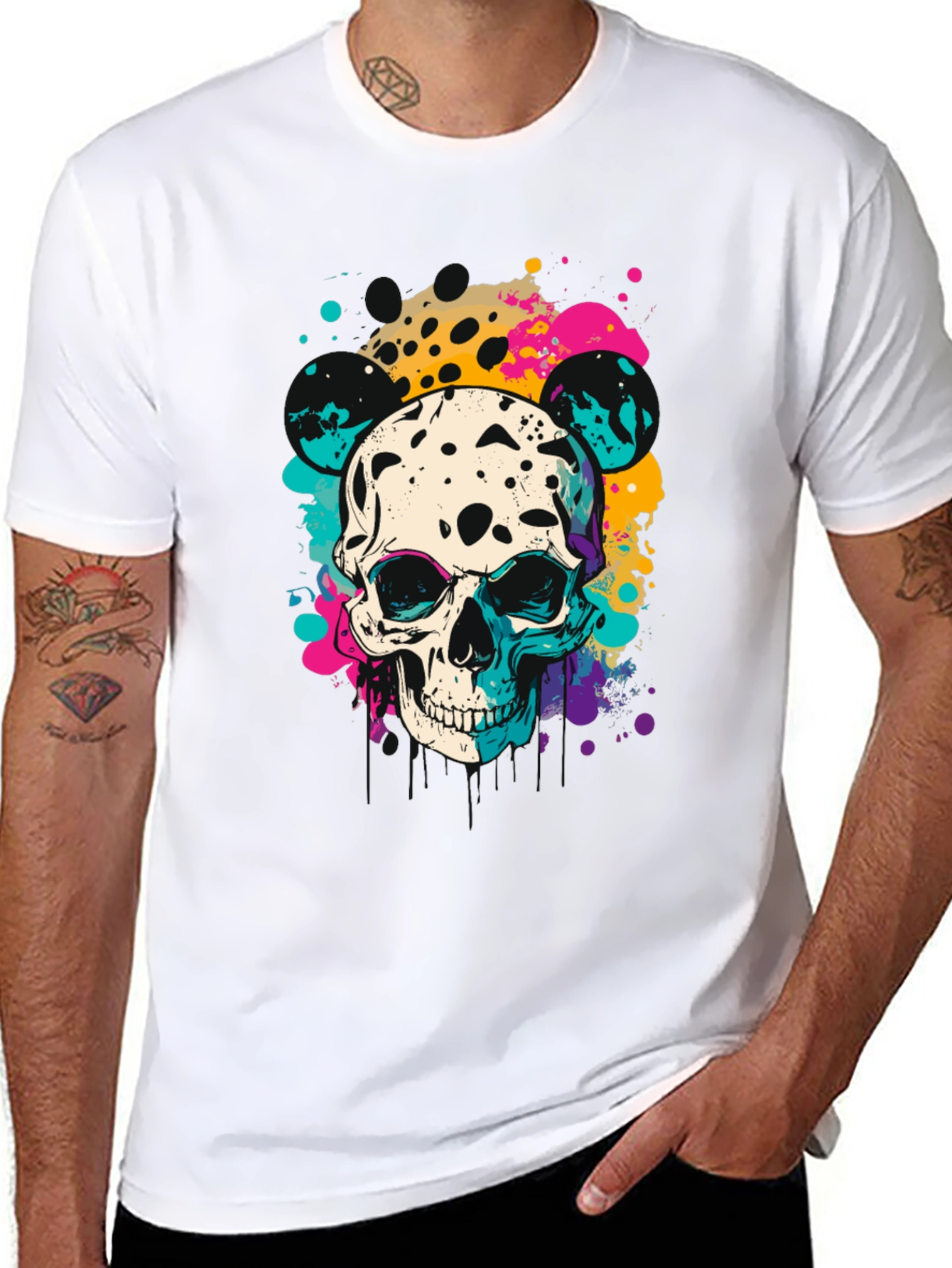 Skull Splatter Black T-Shirt