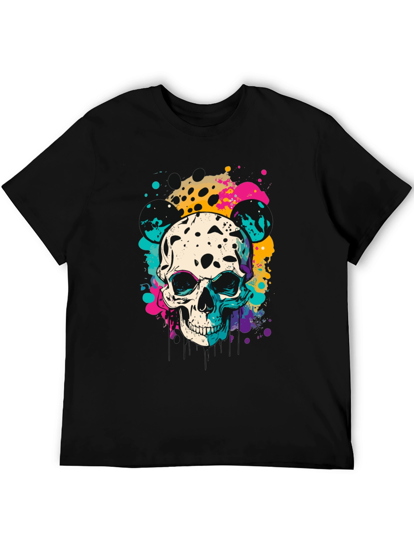 Skull Splatter Black T-Shirt